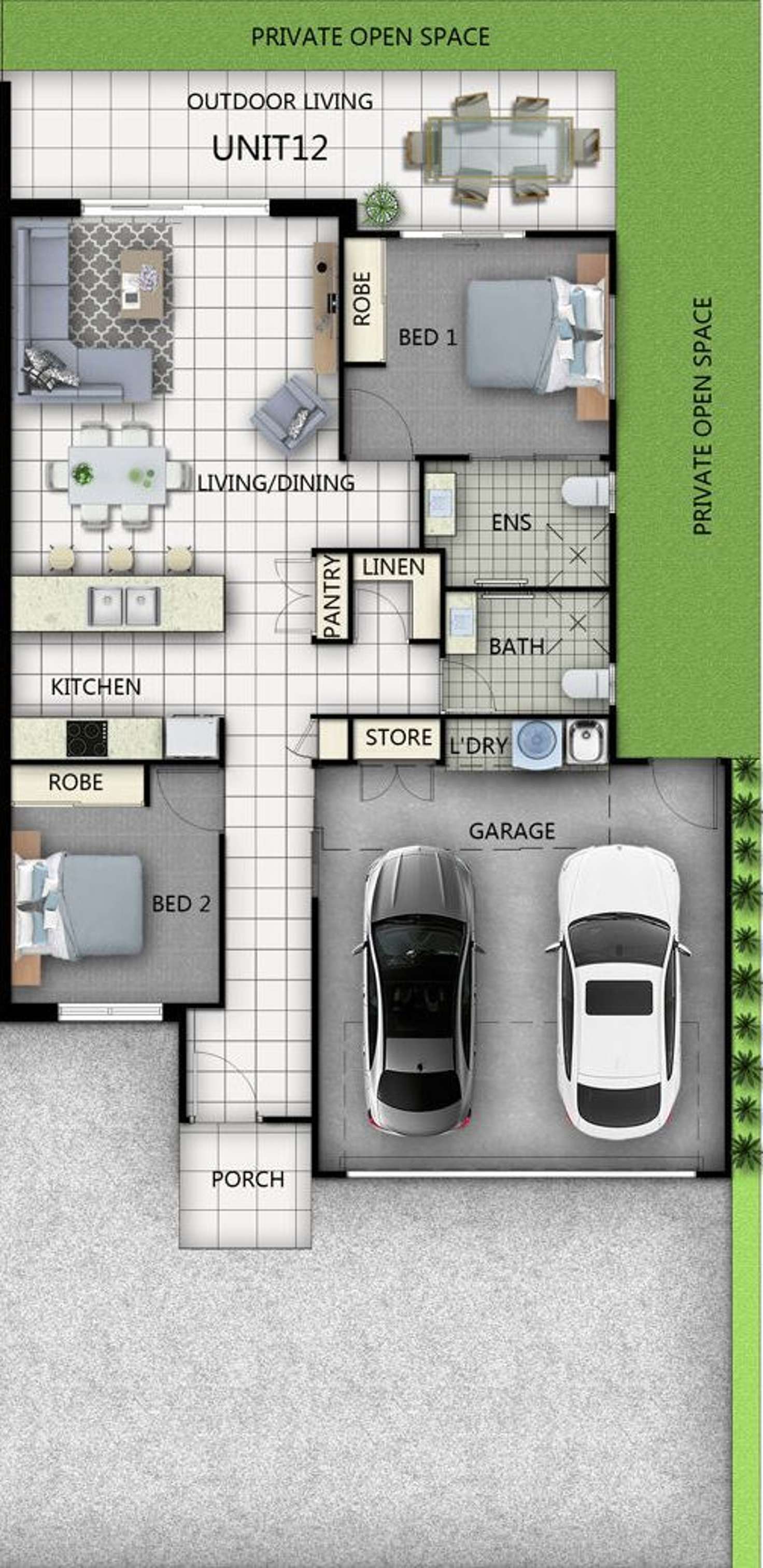 Floorplan of Homely unit listing, 12/42 Totness Street, Torquay QLD 4655