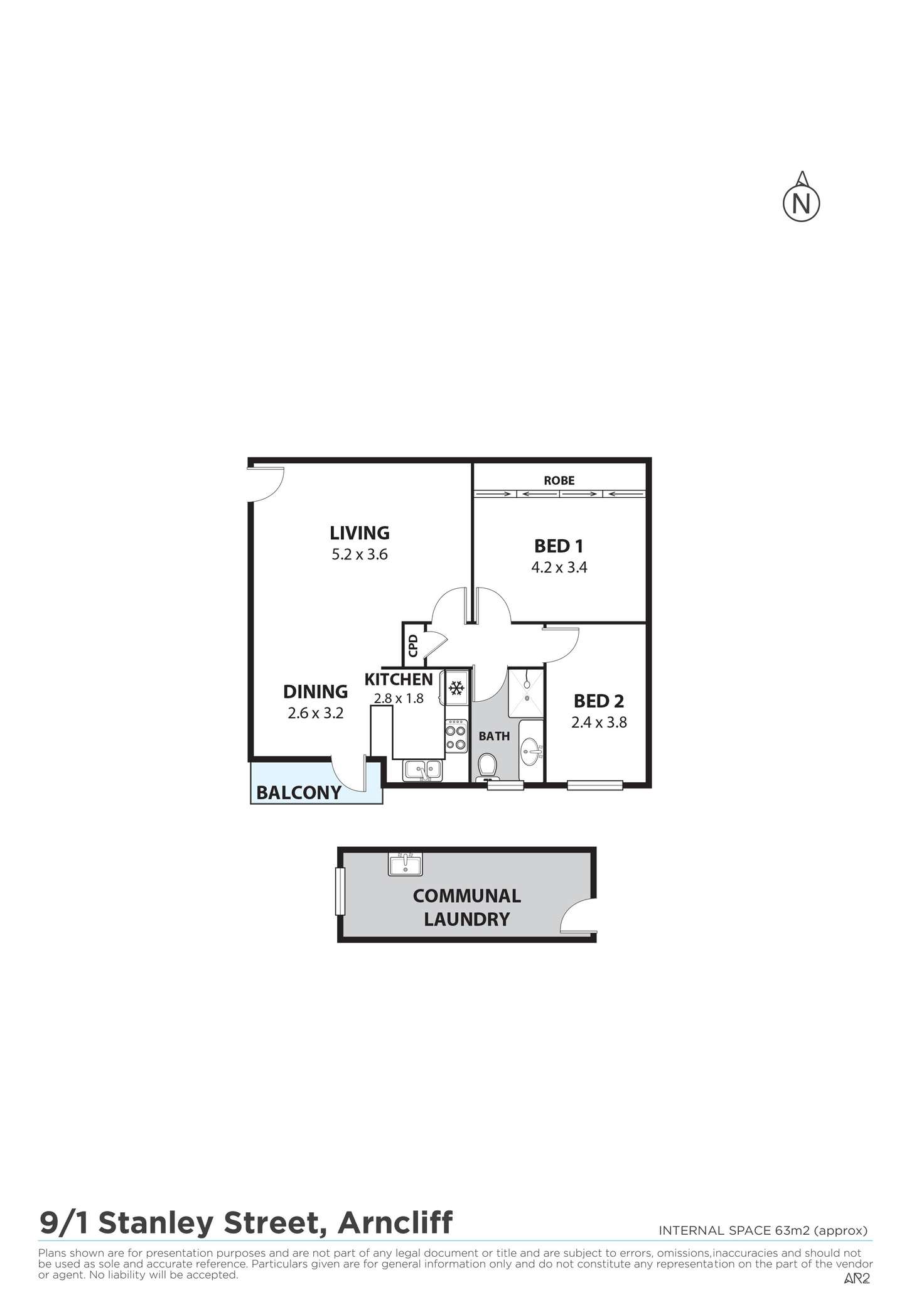 Floorplan of Homely apartment listing, 9/1 Stanley Street, Arncliffe NSW 2205