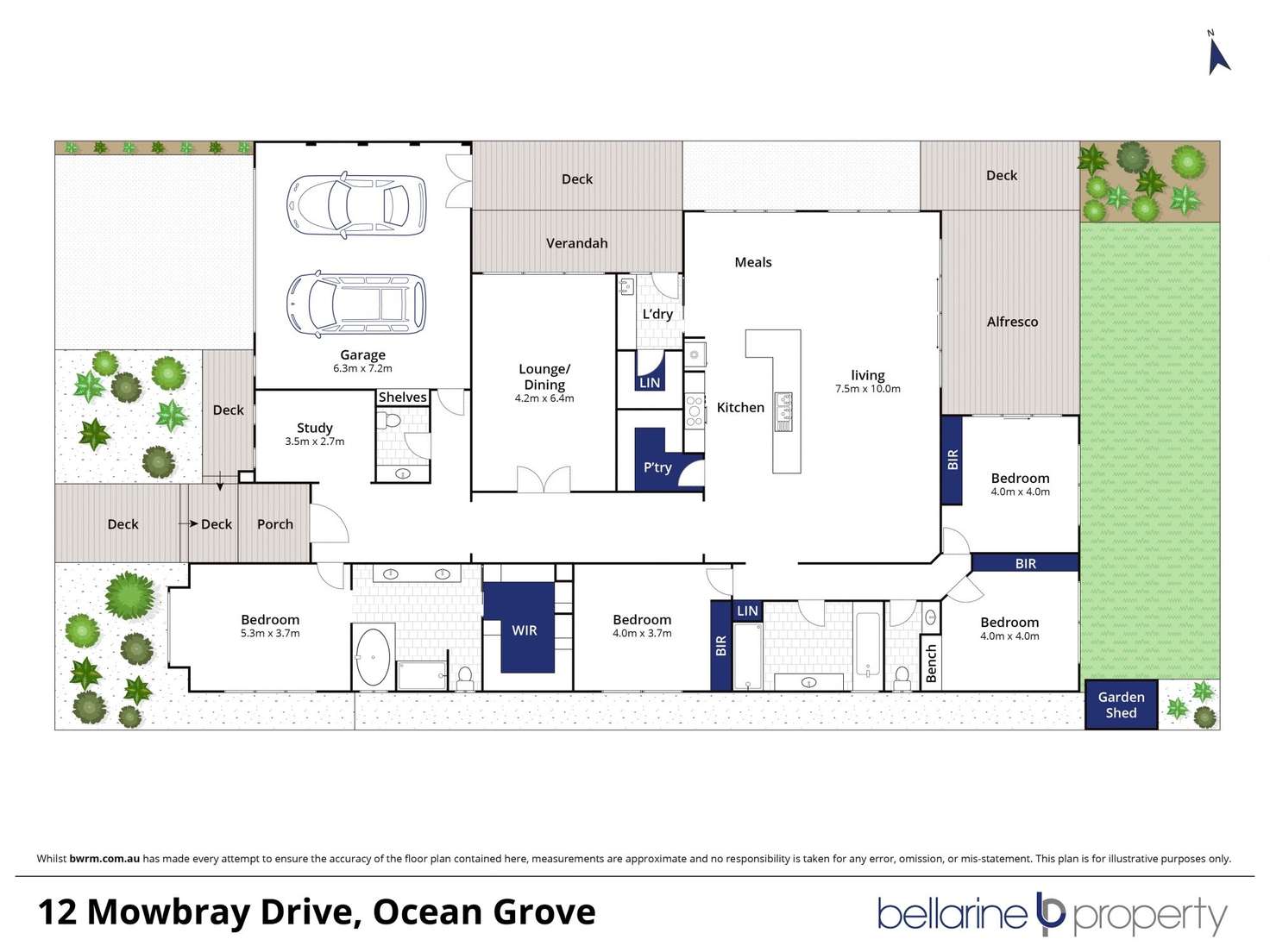 Floorplan of Homely house listing, 12 Mowbray Drive, Ocean Grove VIC 3226