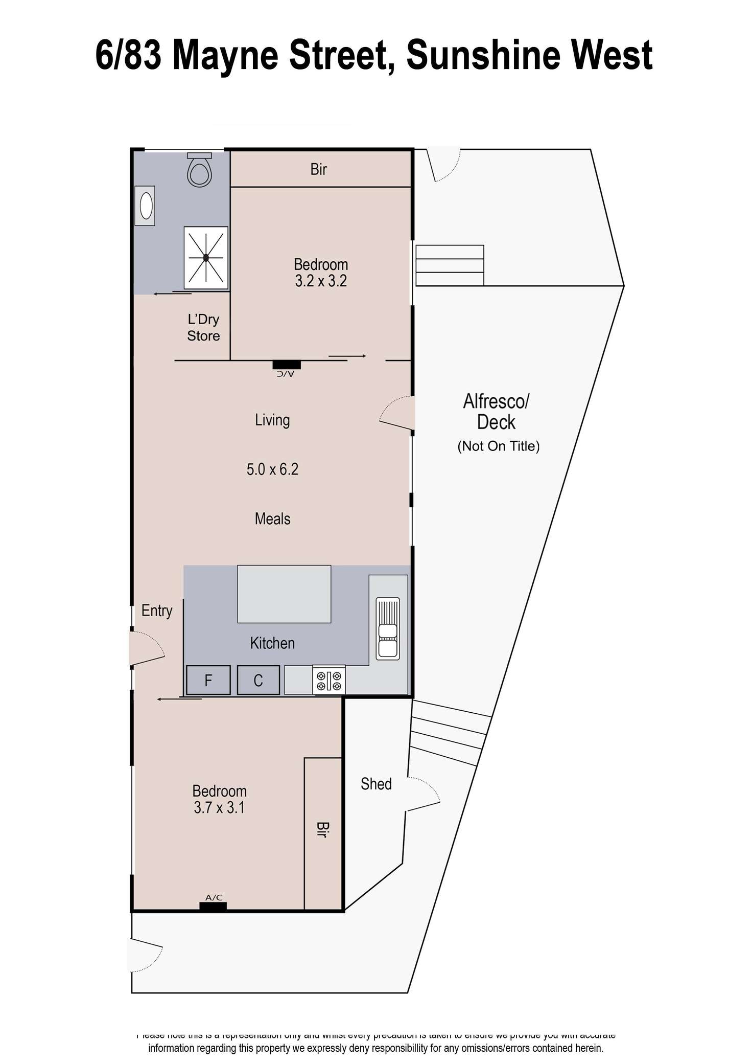 Floorplan of Homely unit listing, 6/83 Mayne Street, Sunshine West VIC 3020