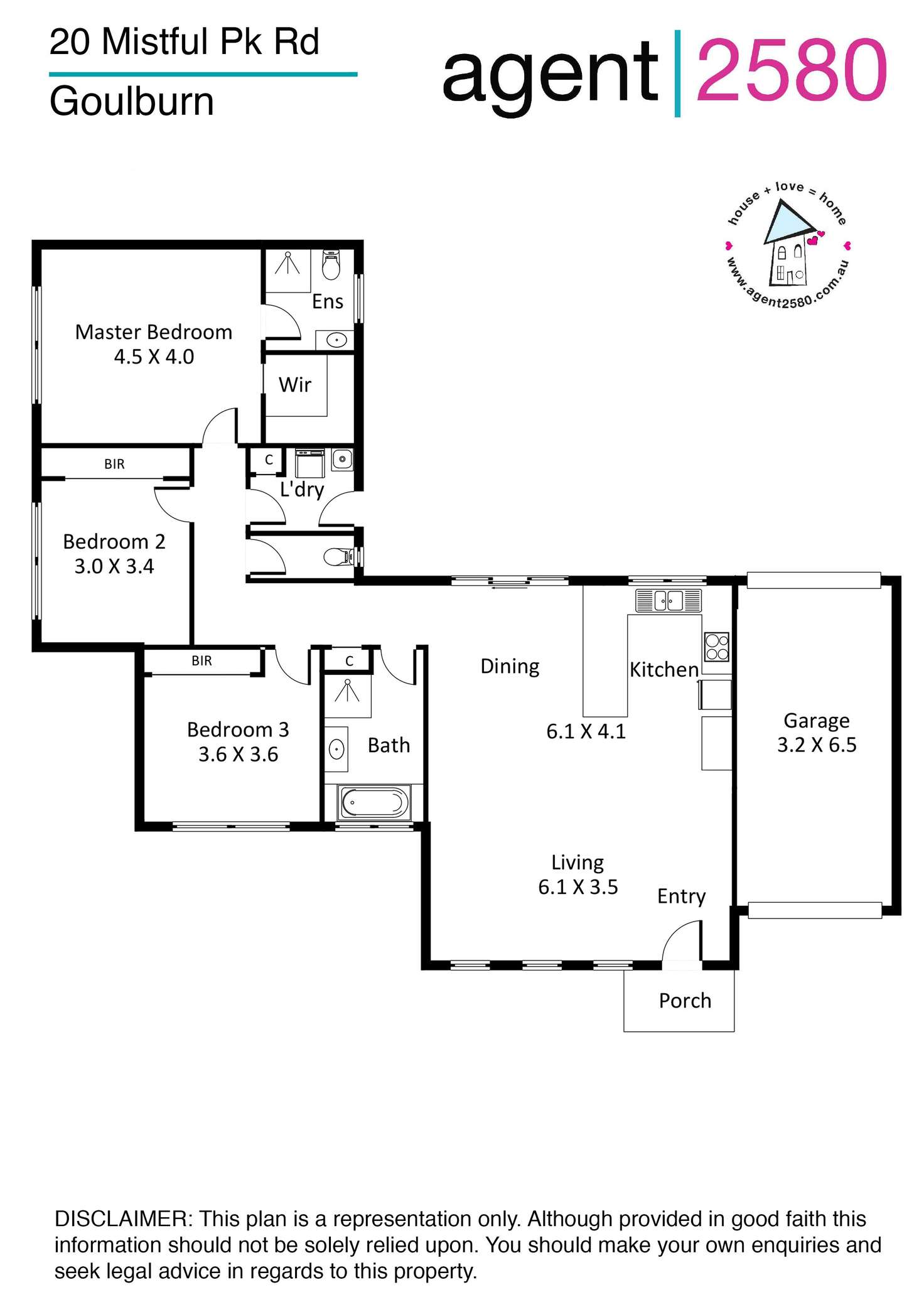 Floorplan of Homely semiDetached listing, 20 Mistful Park Road, Goulburn NSW 2580