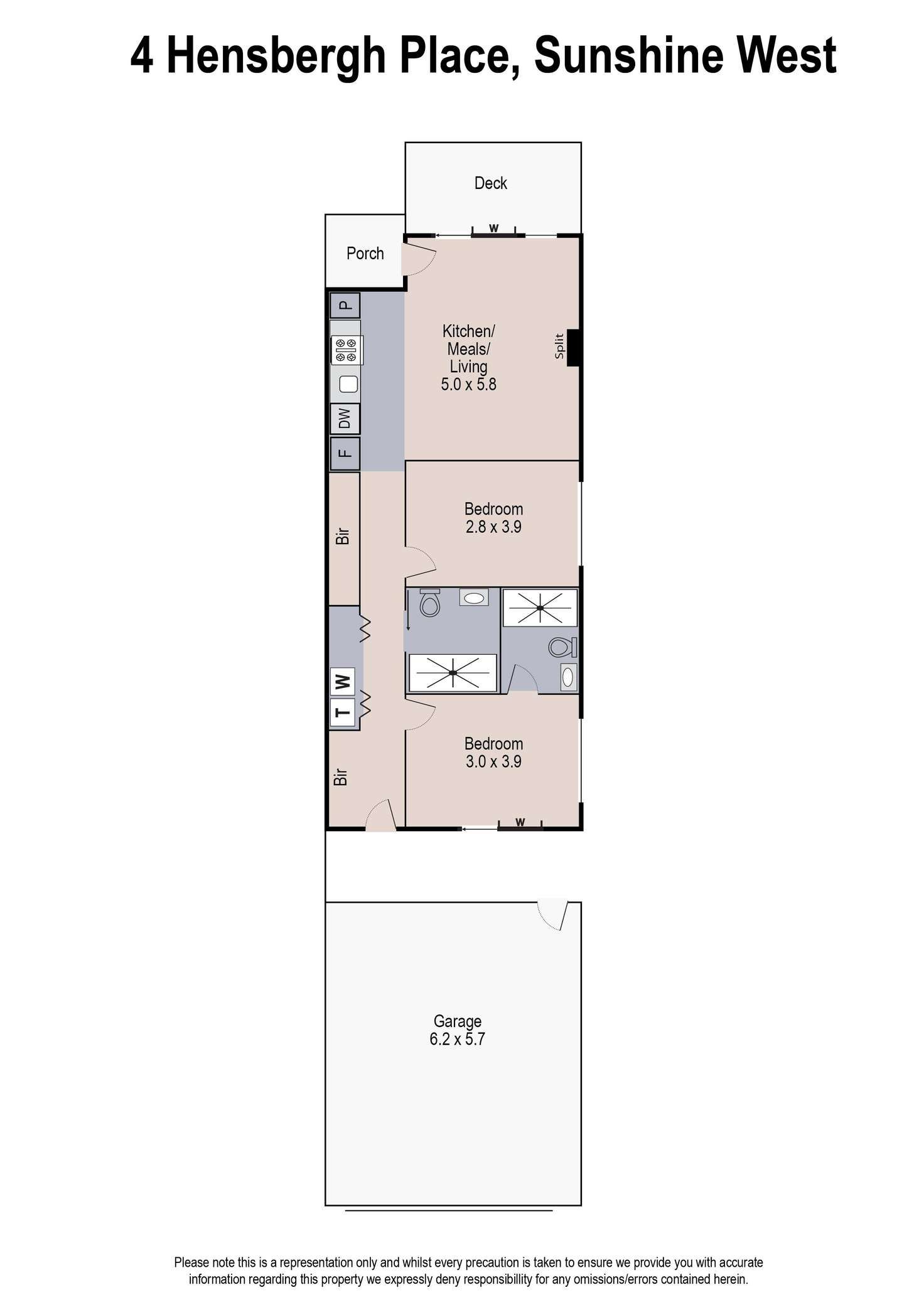 Floorplan of Homely unit listing, 4 Hensbergh Place, Sunshine West VIC 3020