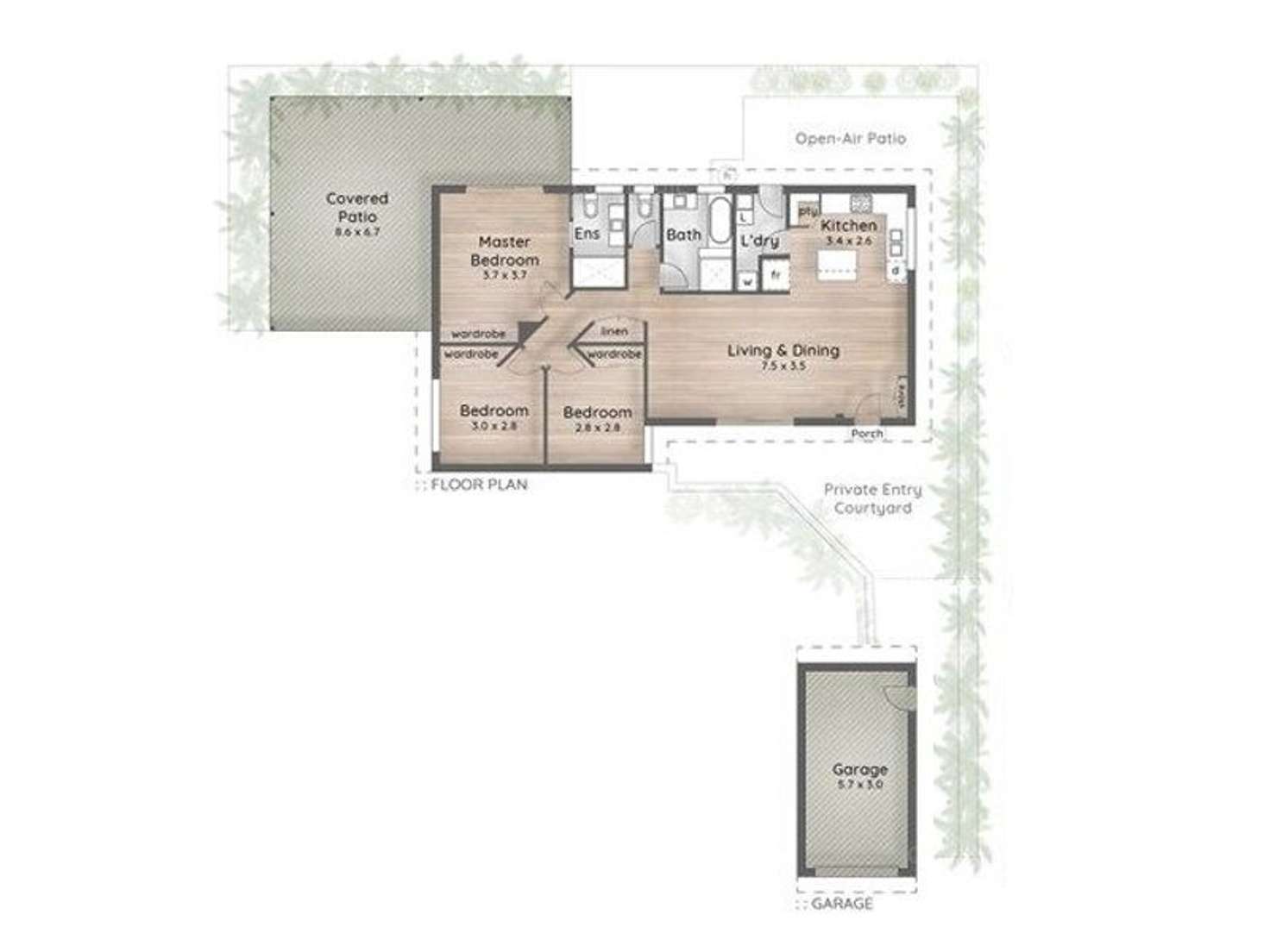 Floorplan of Homely semiDetached listing, 2/37 Kenny Drive, Labrador QLD 4215