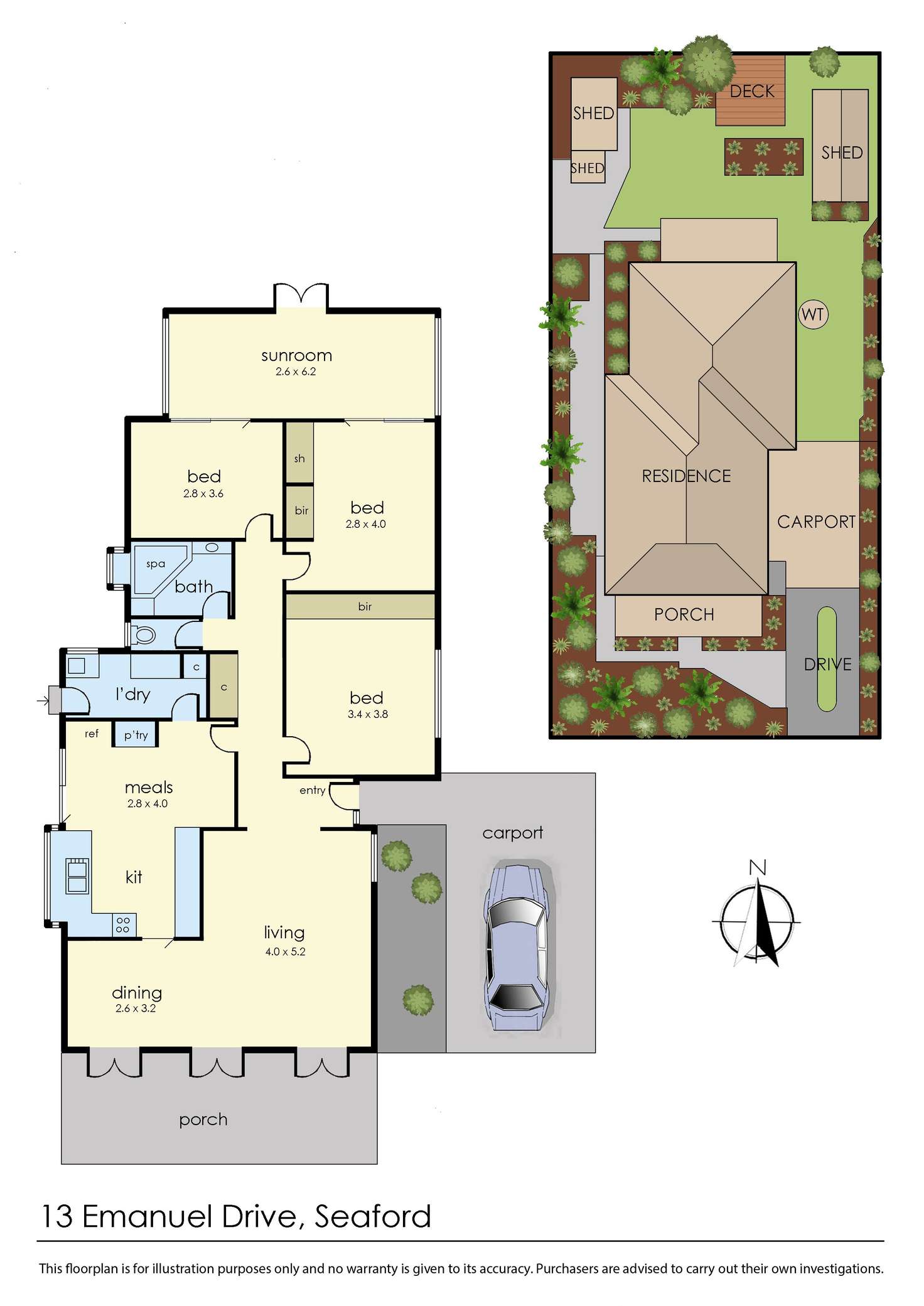 Floorplan of Homely house listing, 13 Emanuel Dve, Seaford VIC 3198