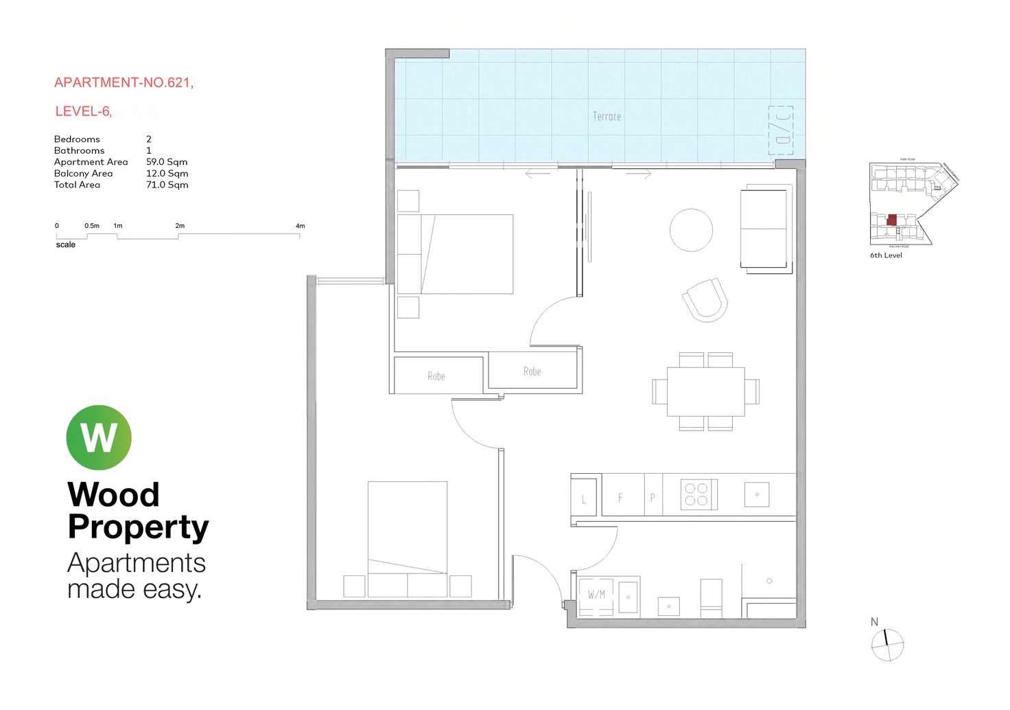 Floorplan of Homely apartment listing, 621/8 Railway Road, Cheltenham VIC 3192