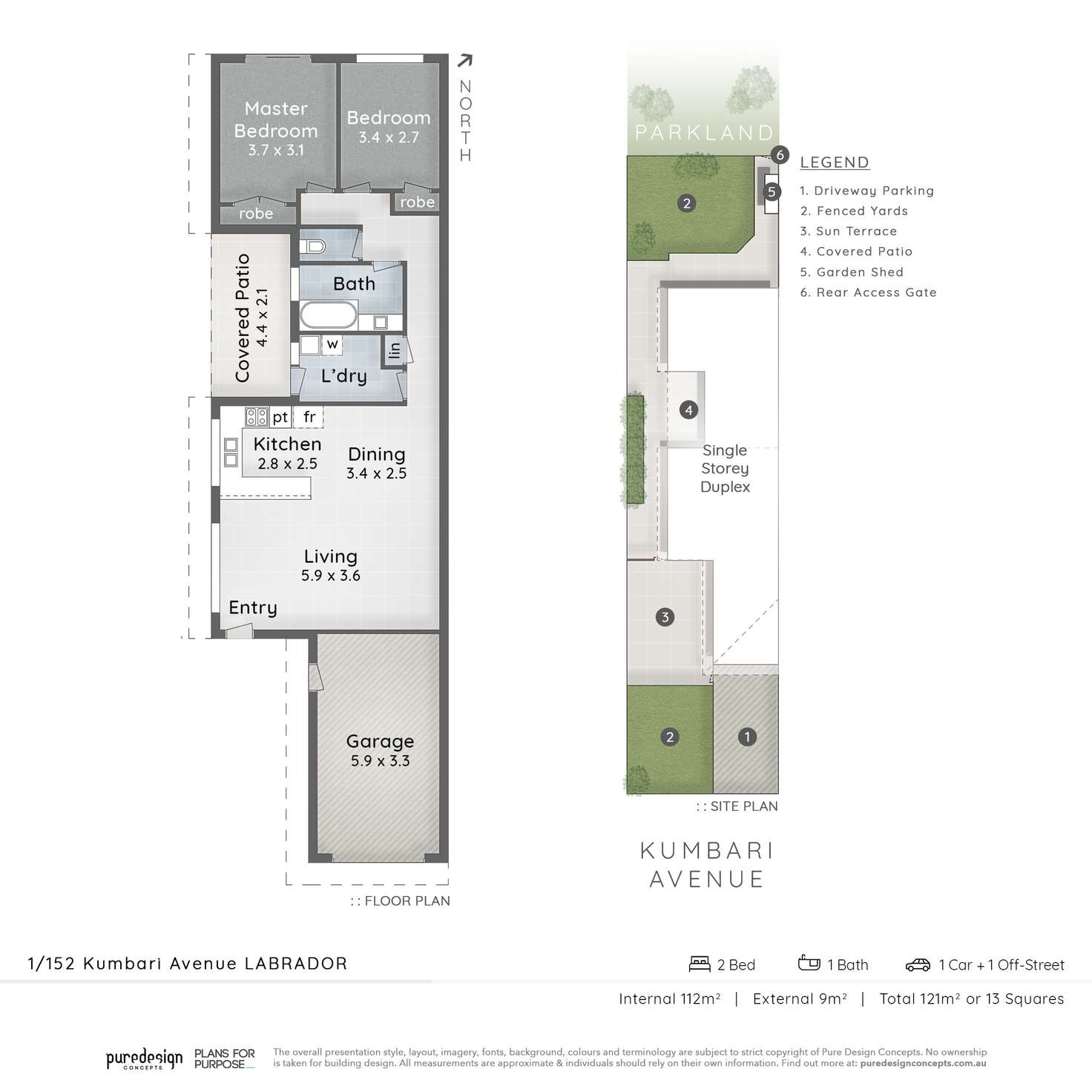 Floorplan of Homely semiDetached listing, 1/152 Kumbari Avenue, Labrador QLD 4215
