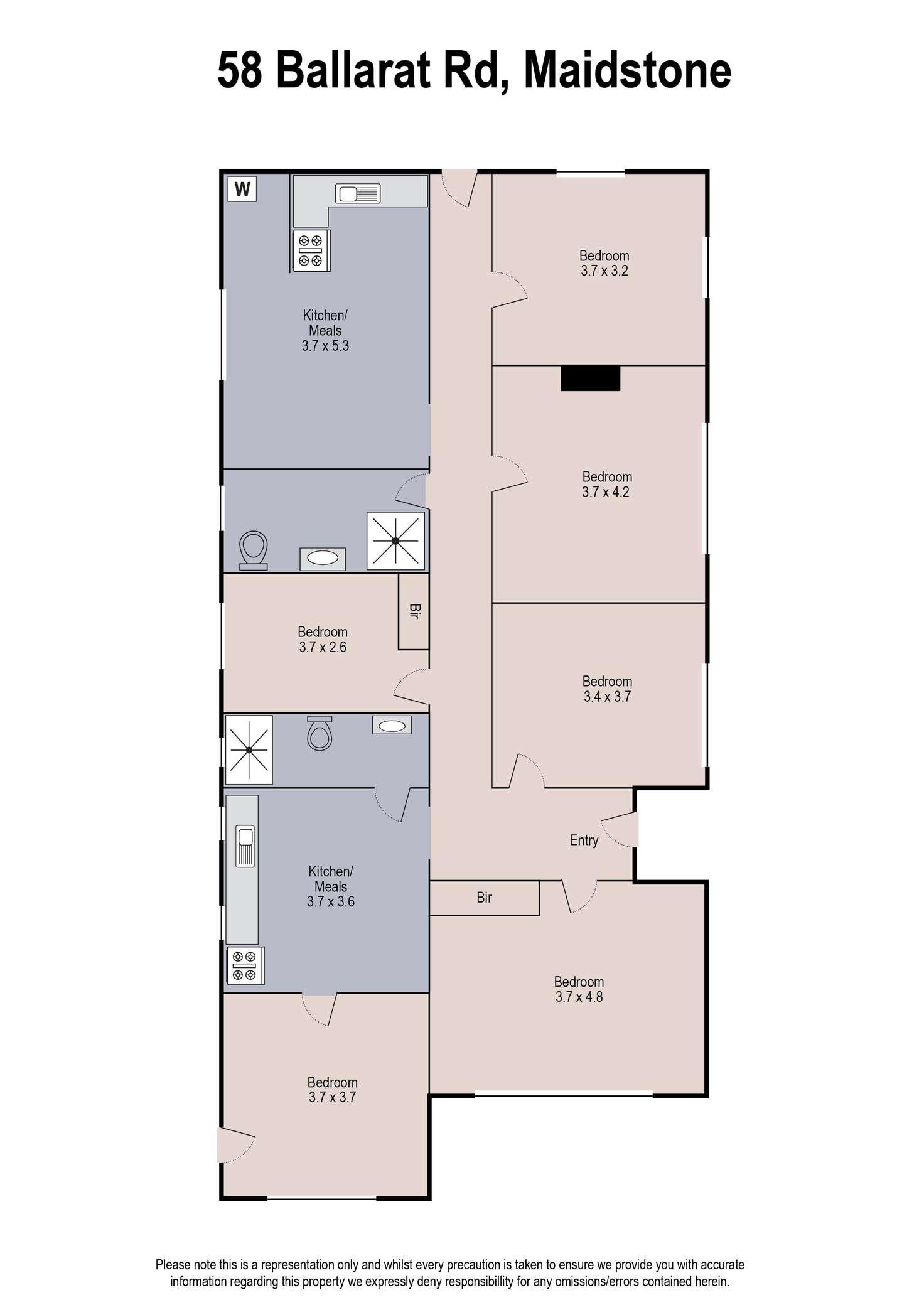 Floorplan of Homely house listing, 58 Ballarat Road, Maidstone VIC 3012