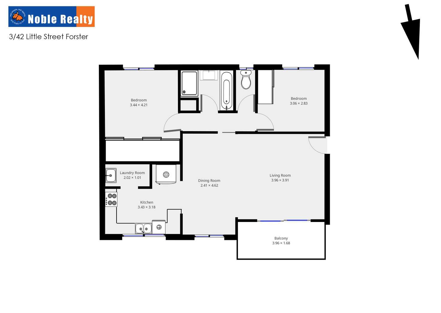 Floorplan of Homely unit listing, 3/42 Little Street Riverview, Forster NSW 2428