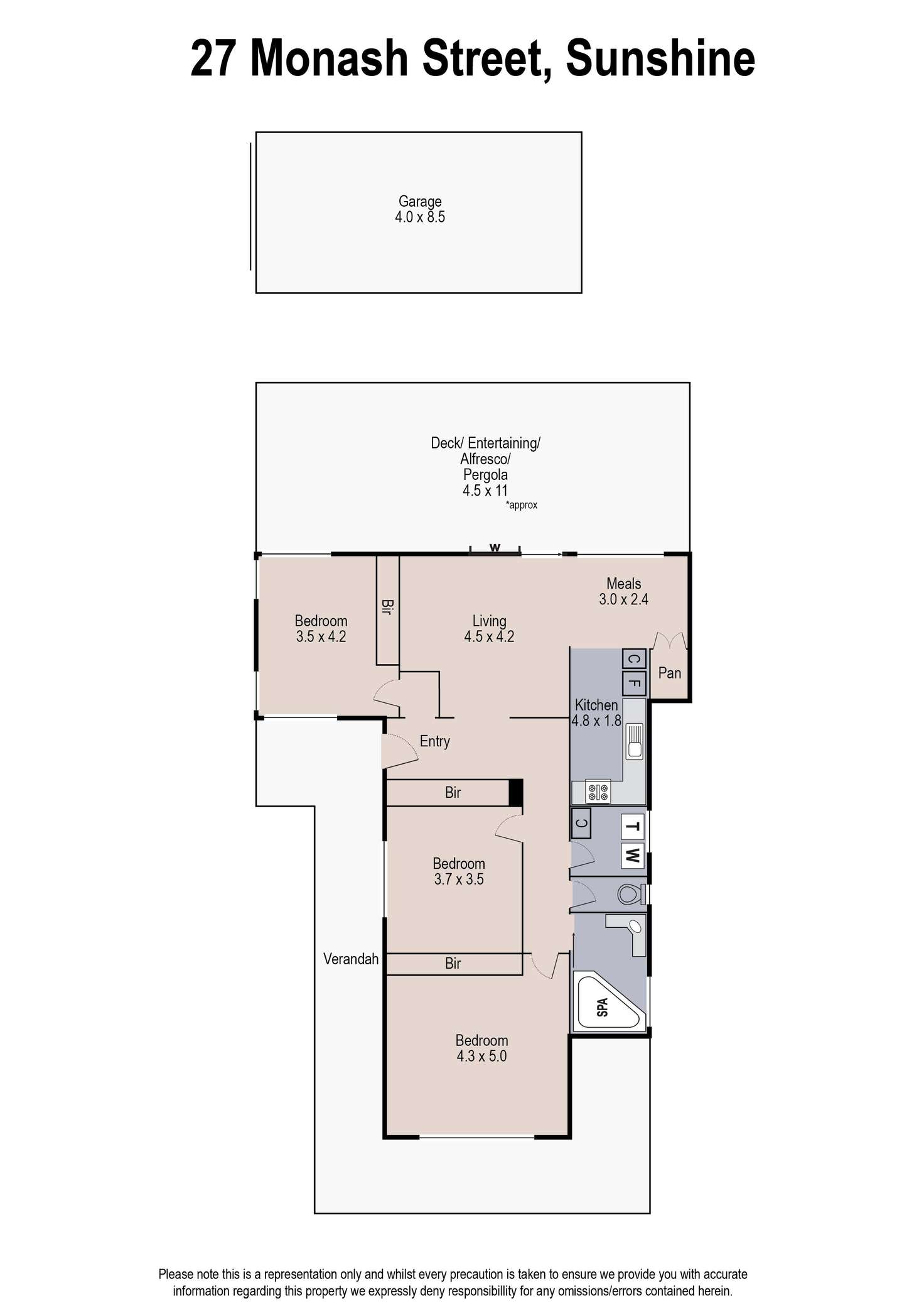Floorplan of Homely house listing, 27 Monash Street, Sunshine VIC 3020