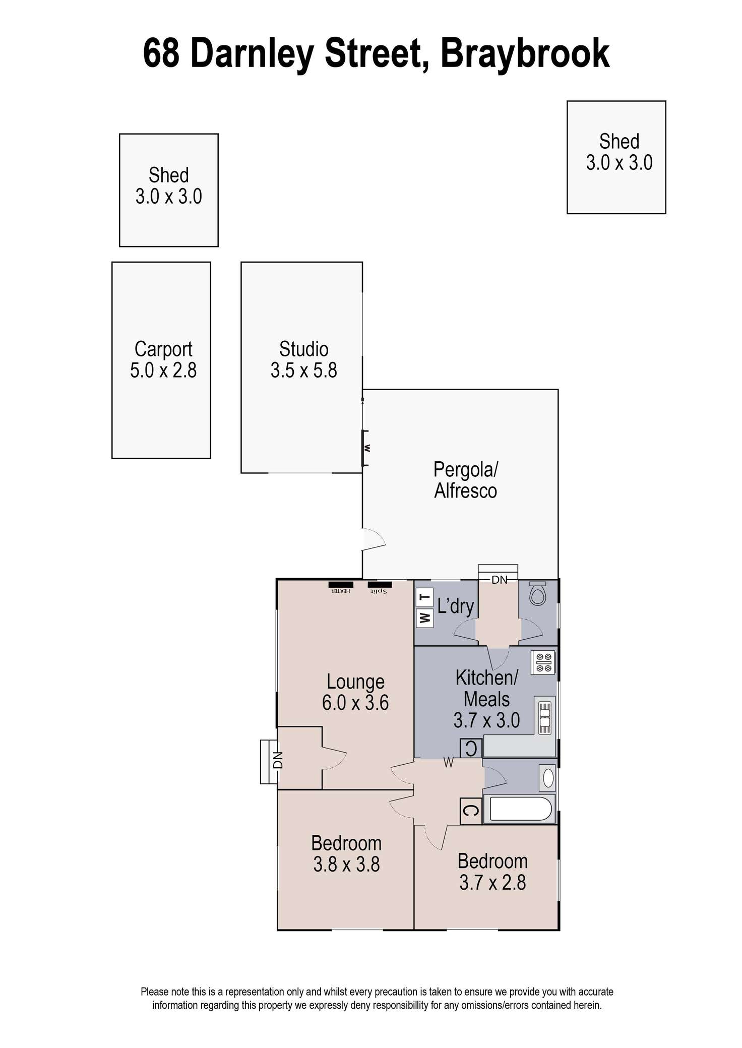 Floorplan of Homely house listing, 68 Darnley Street, Braybrook VIC 3019