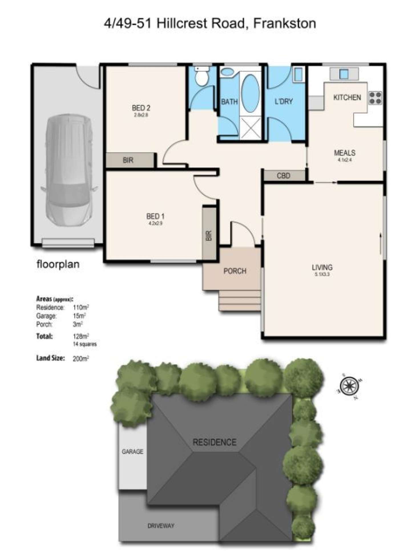 Floorplan of Homely unit listing, 4/49 Hillcrest Road, Frankston VIC 3199