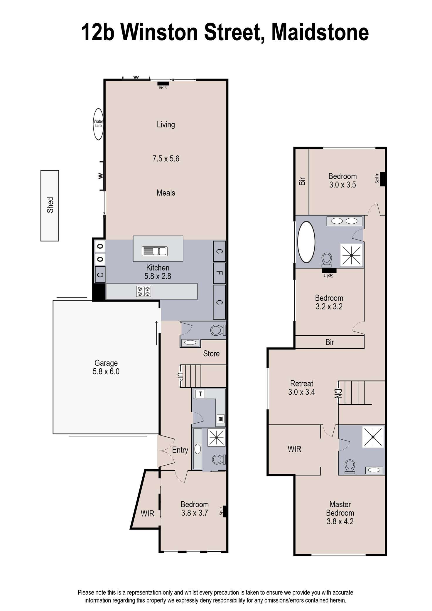 Floorplan of Homely townhouse listing, 12B Winston Street, Maidstone VIC 3012