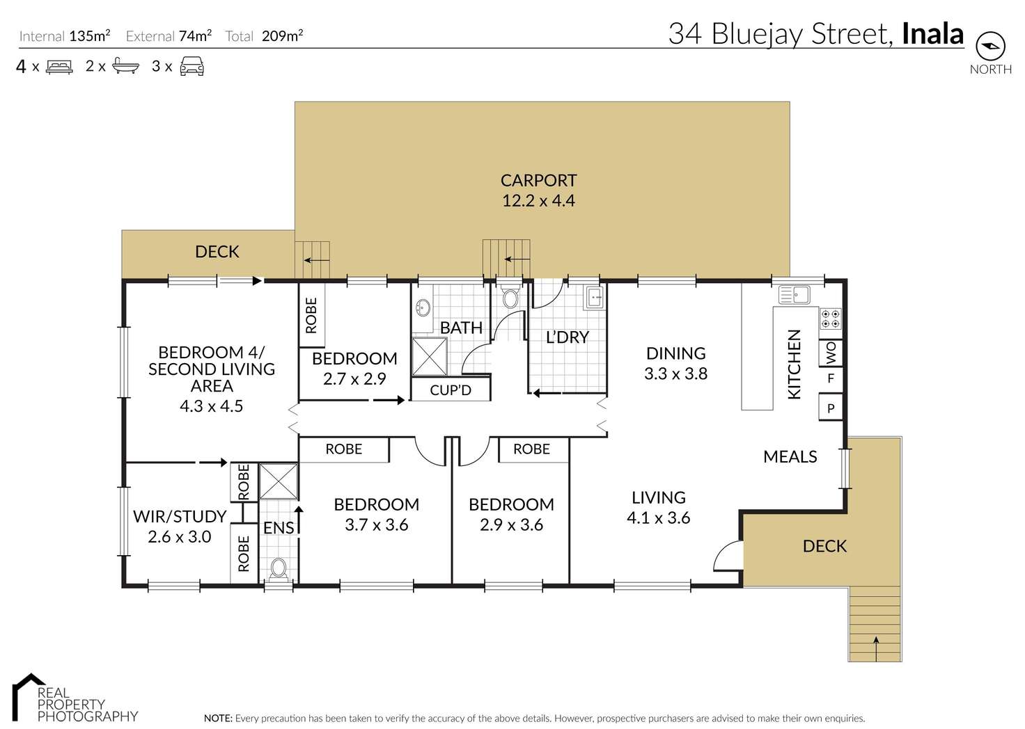 Floorplan of Homely house listing, 34 Bluejay Street, Inala QLD 4077