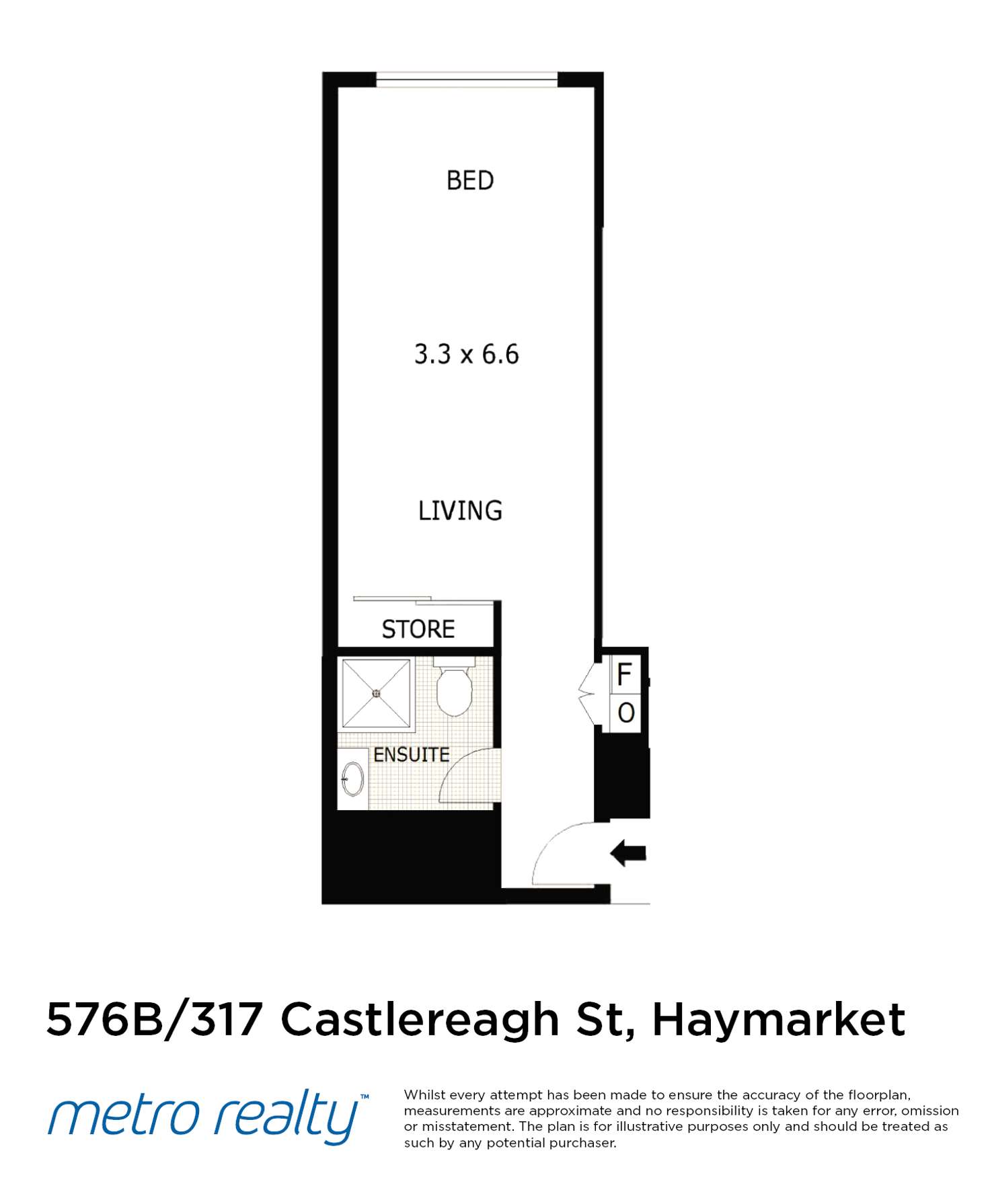 Floorplan of Homely apartment listing, 576B/317 Castlereagh Street, Haymarket NSW 2000
