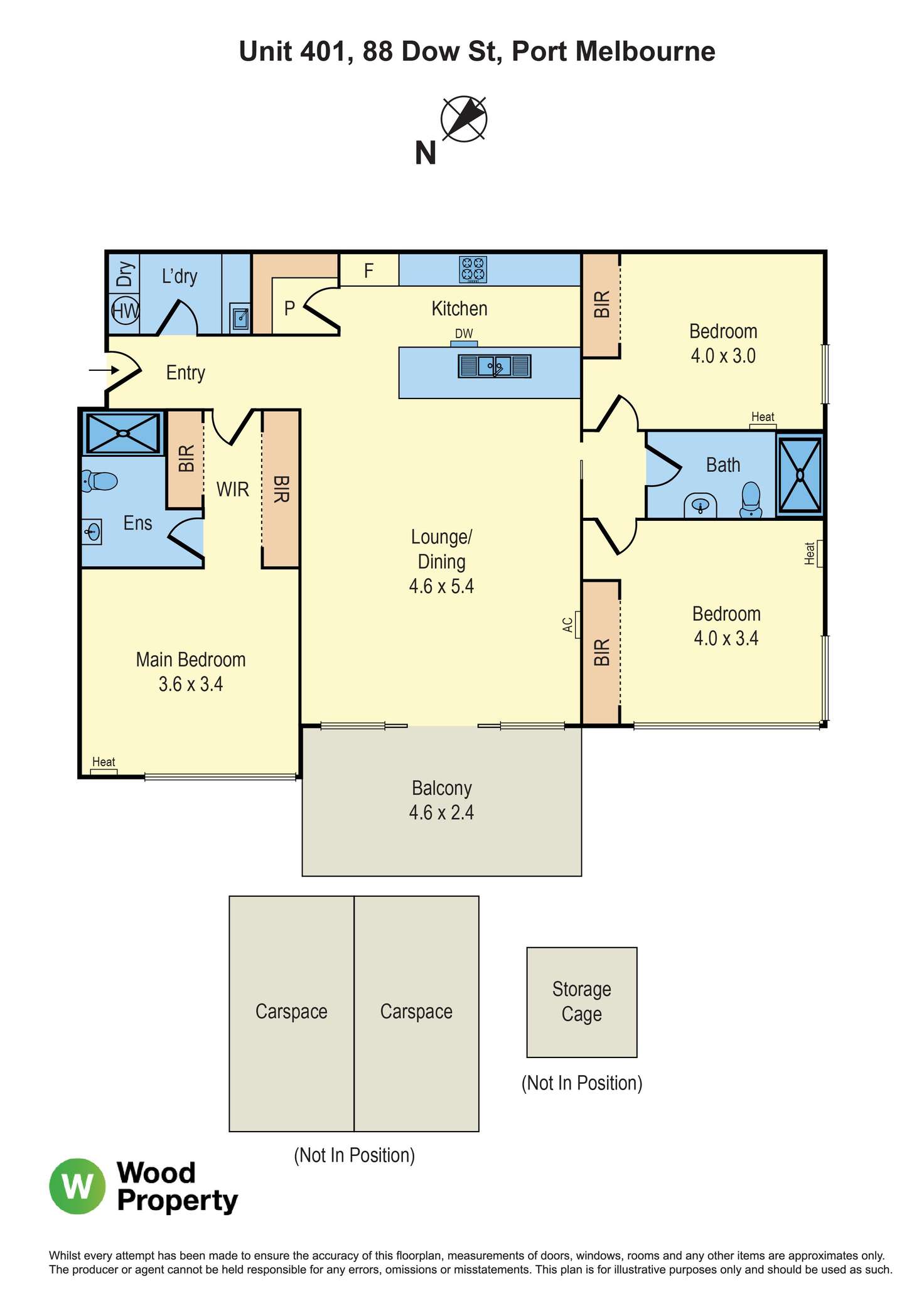 Floorplan of Homely apartment listing, 401/88 Dow St, Port Melbourne VIC 3207