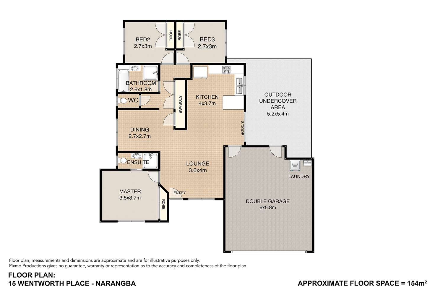 Floorplan of Homely house listing, 15 Wentworth Place, Narangba QLD 4504