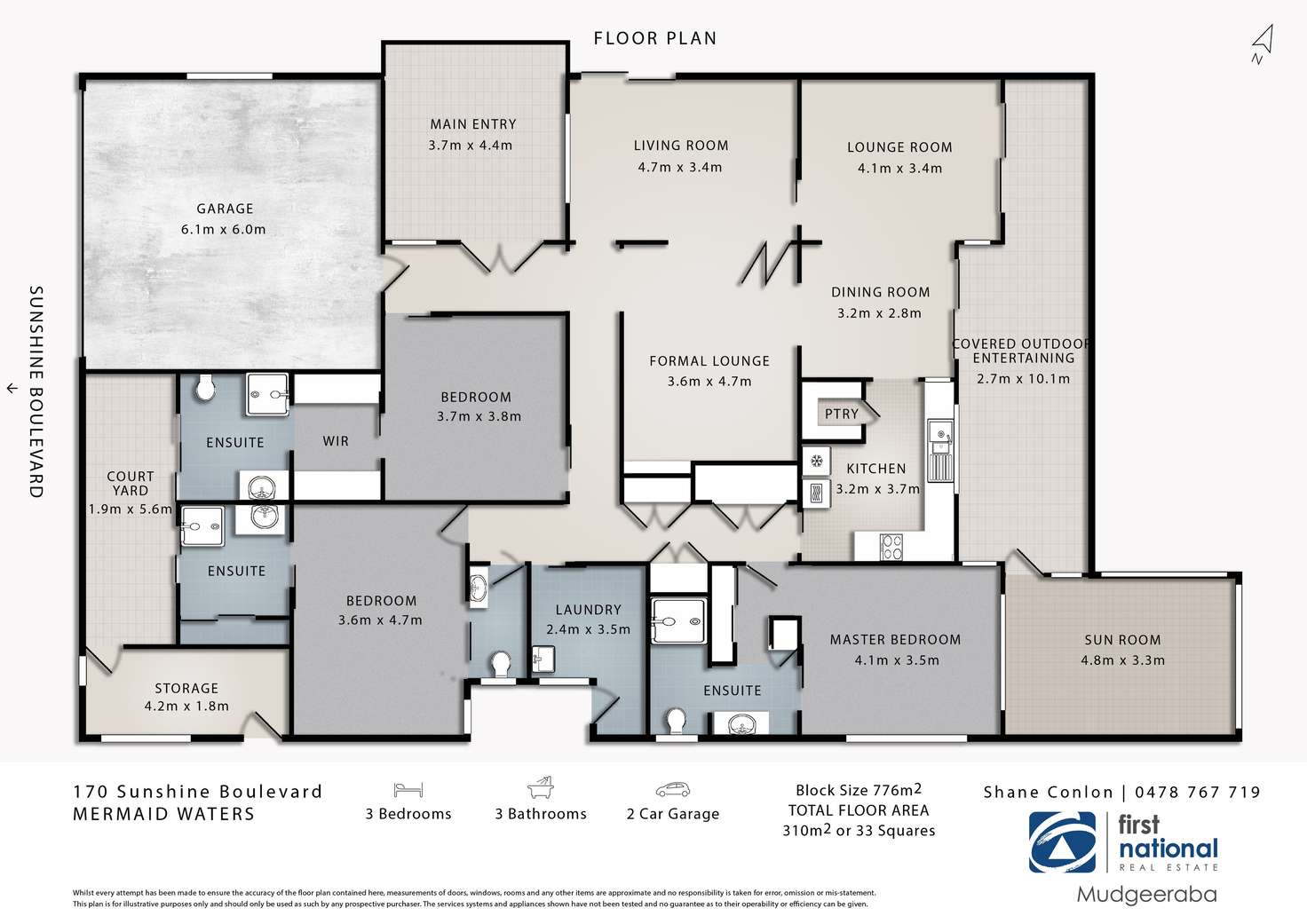 Floorplan of Homely house listing, 170 Sunshine Boulevard, Mermaid Waters QLD 4218