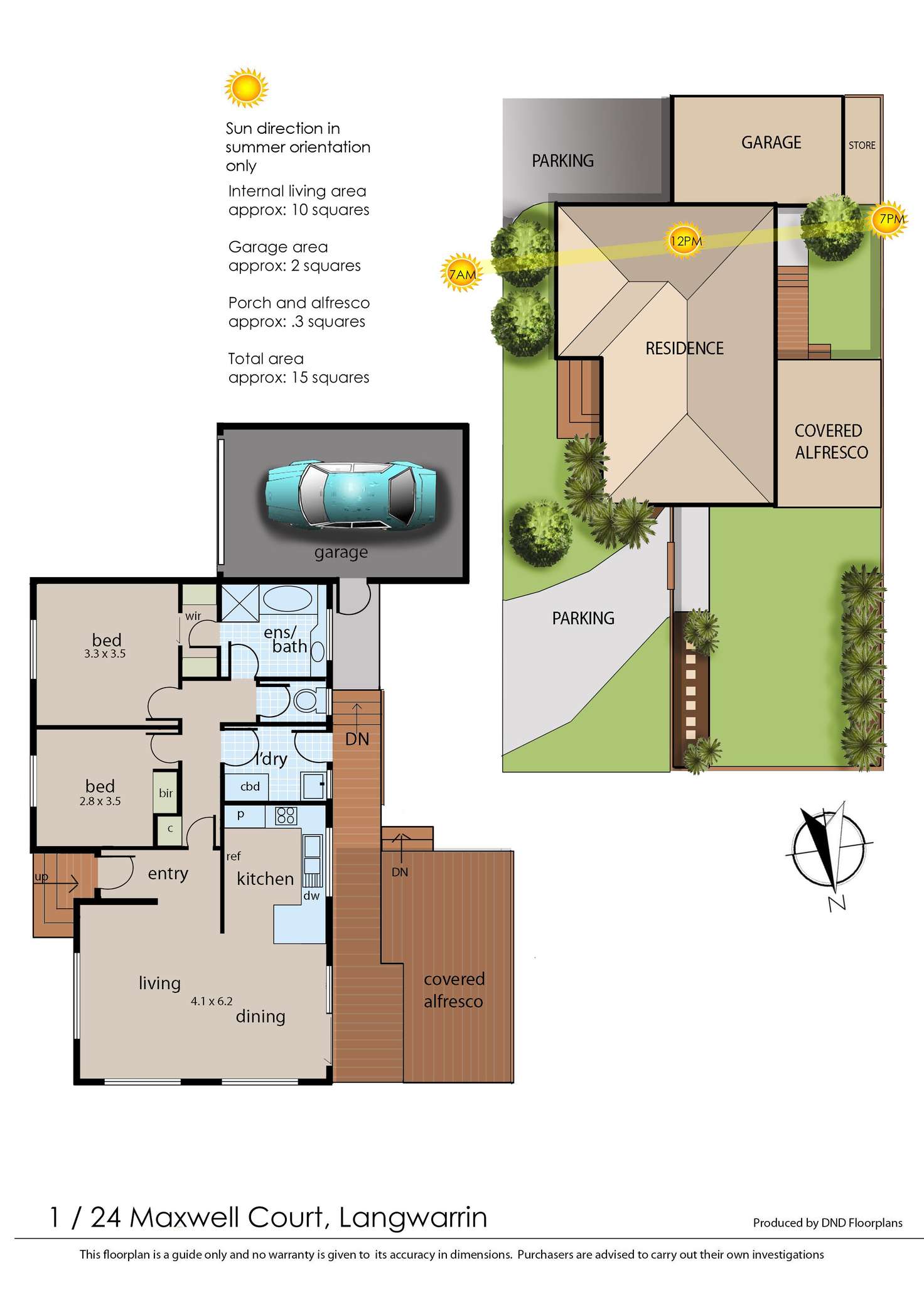 Floorplan of Homely unit listing, 1/24 Maxwell Court, Langwarrin VIC 3910