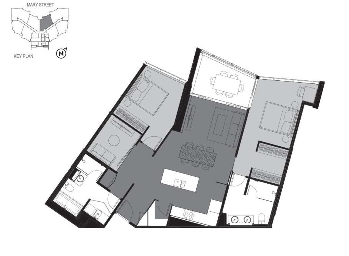 Floorplan of Homely apartment listing, 2805/111 Mary Street, Brisbane QLD 4000