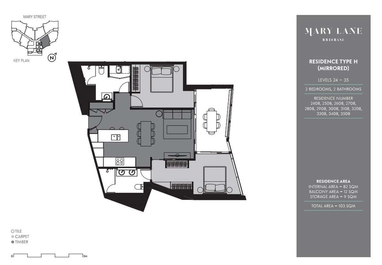 Floorplan of Homely apartment listing, 2508/111 Mary Street, Brisbane QLD 4000