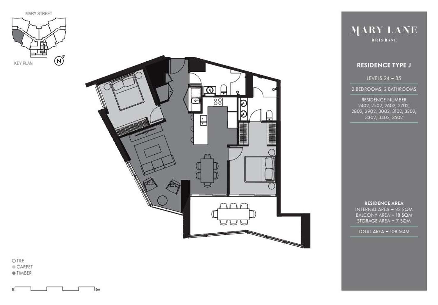Floorplan of Homely apartment listing, 3202/111 Mary Street, Brisbane QLD 4000
