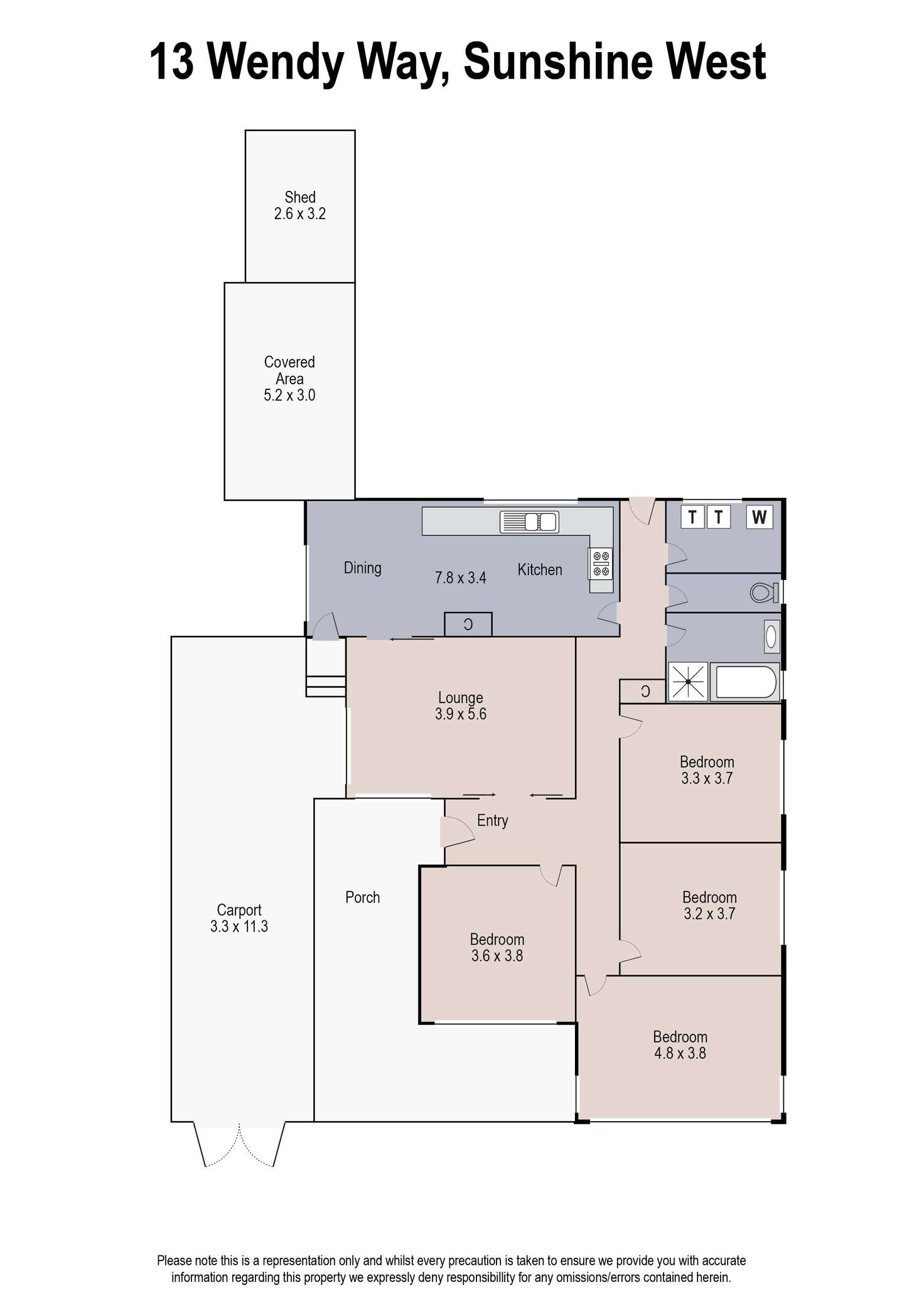 Floorplan of Homely house listing, 13 Wendy Way, Sunshine West VIC 3020