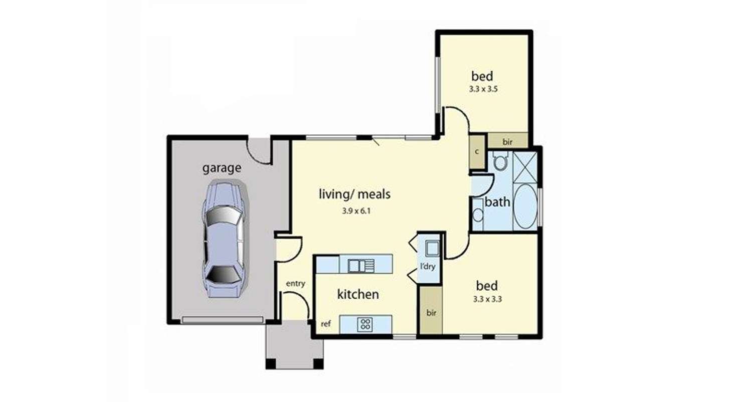 Floorplan of Homely unit listing, 1/13 Raymond Avenue, Frankston VIC 3199
