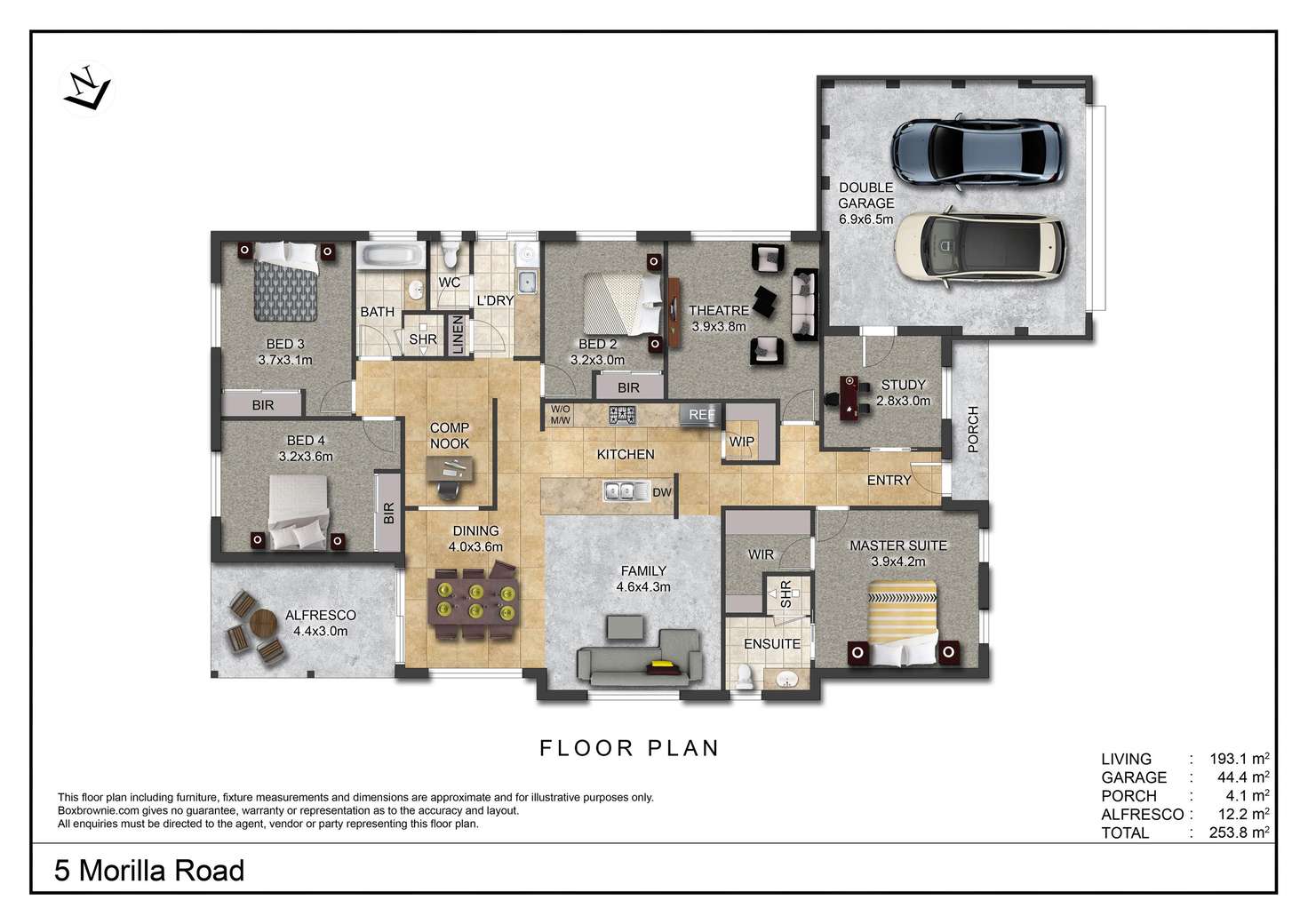 Floorplan of Homely house listing, 5 Morilla Road, Lower King WA 6330