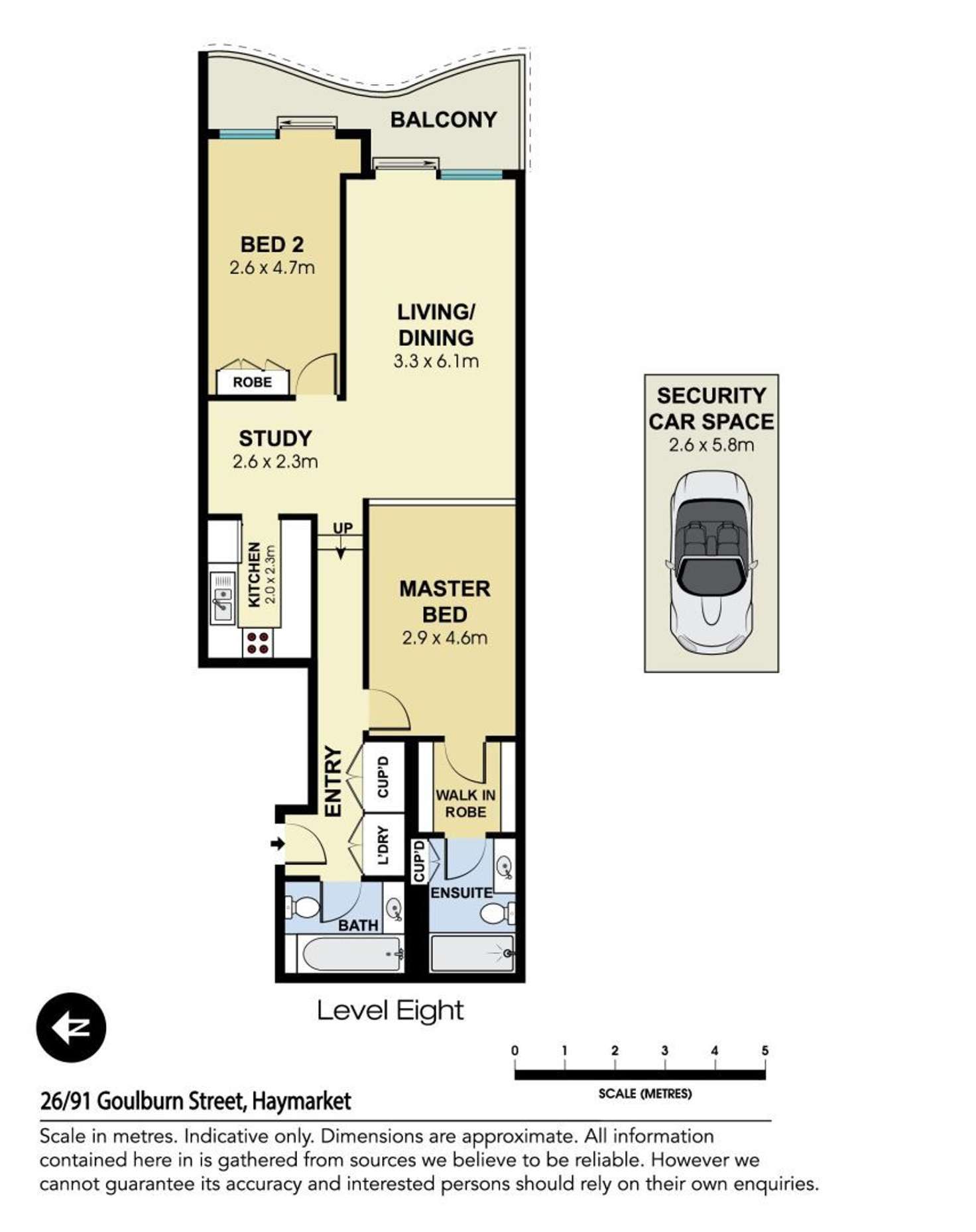 Floorplan of Homely apartment listing, 26/91 Goulburn St, Sydney NSW 2000