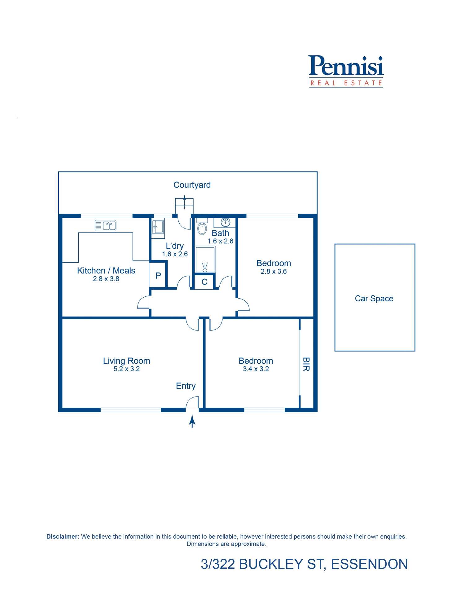 Floorplan of Homely unit listing, 3/322 Buckley Street, Essendon VIC 3040