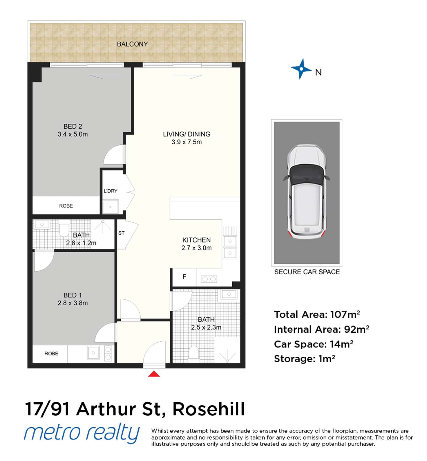 Floorplan of Homely semiDetached listing, 17/91 Arthur Street, Rosehill NSW 2142