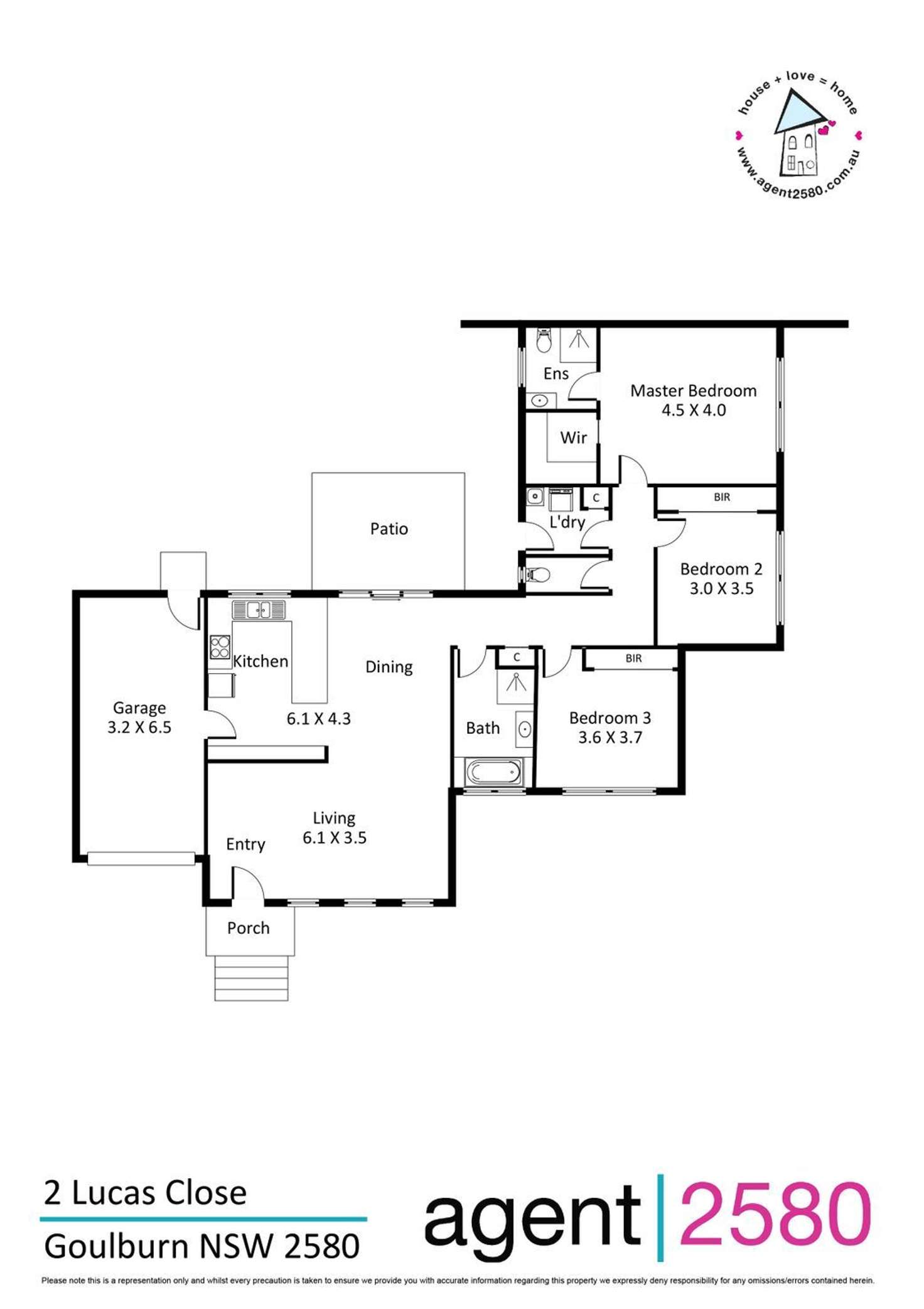 Floorplan of Homely semiDetached listing, 2 Lucas Close, Goulburn NSW 2580