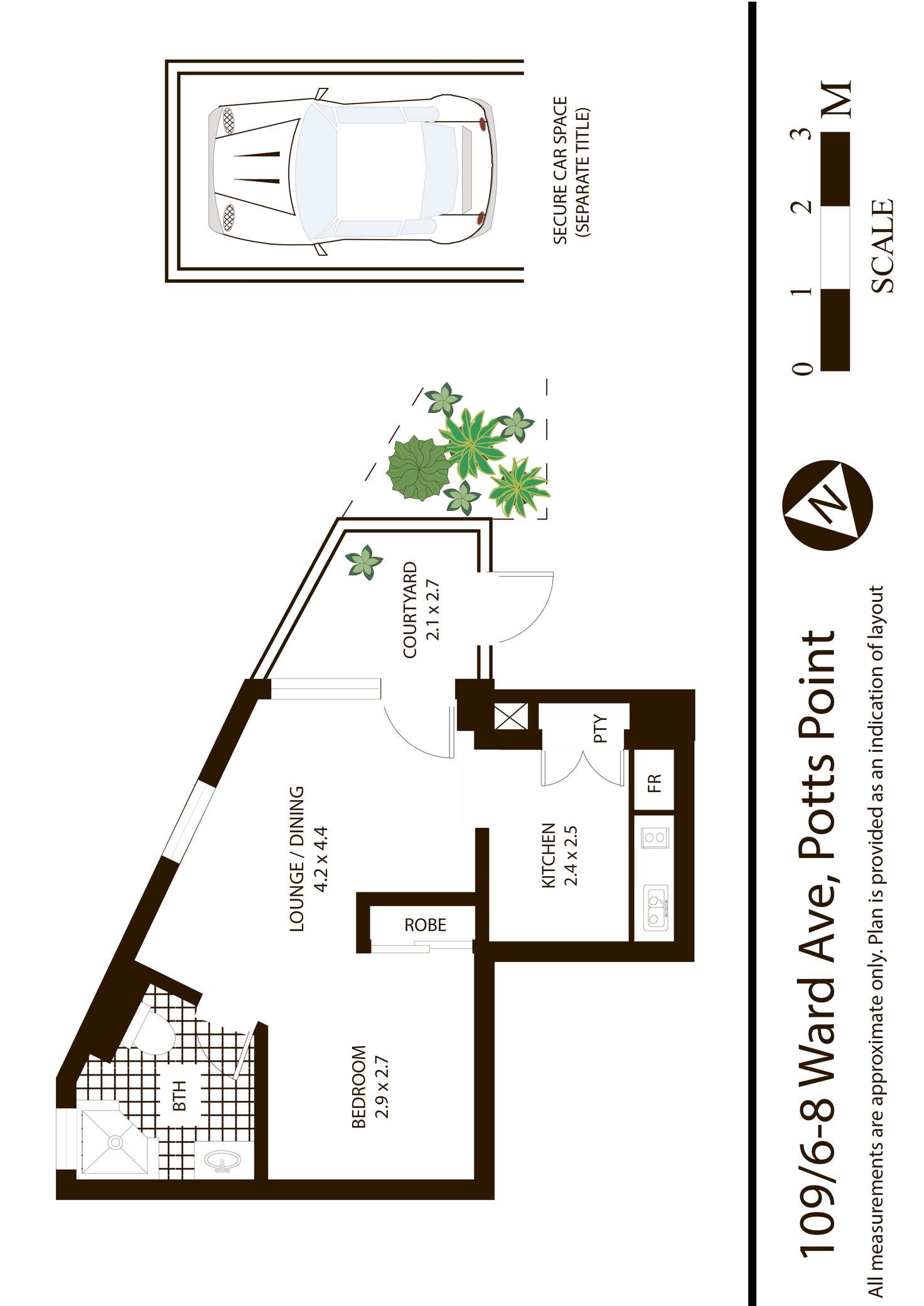 Floorplan of Homely apartment listing, 109/6-8 Ward Avenue, Potts Point NSW 2011