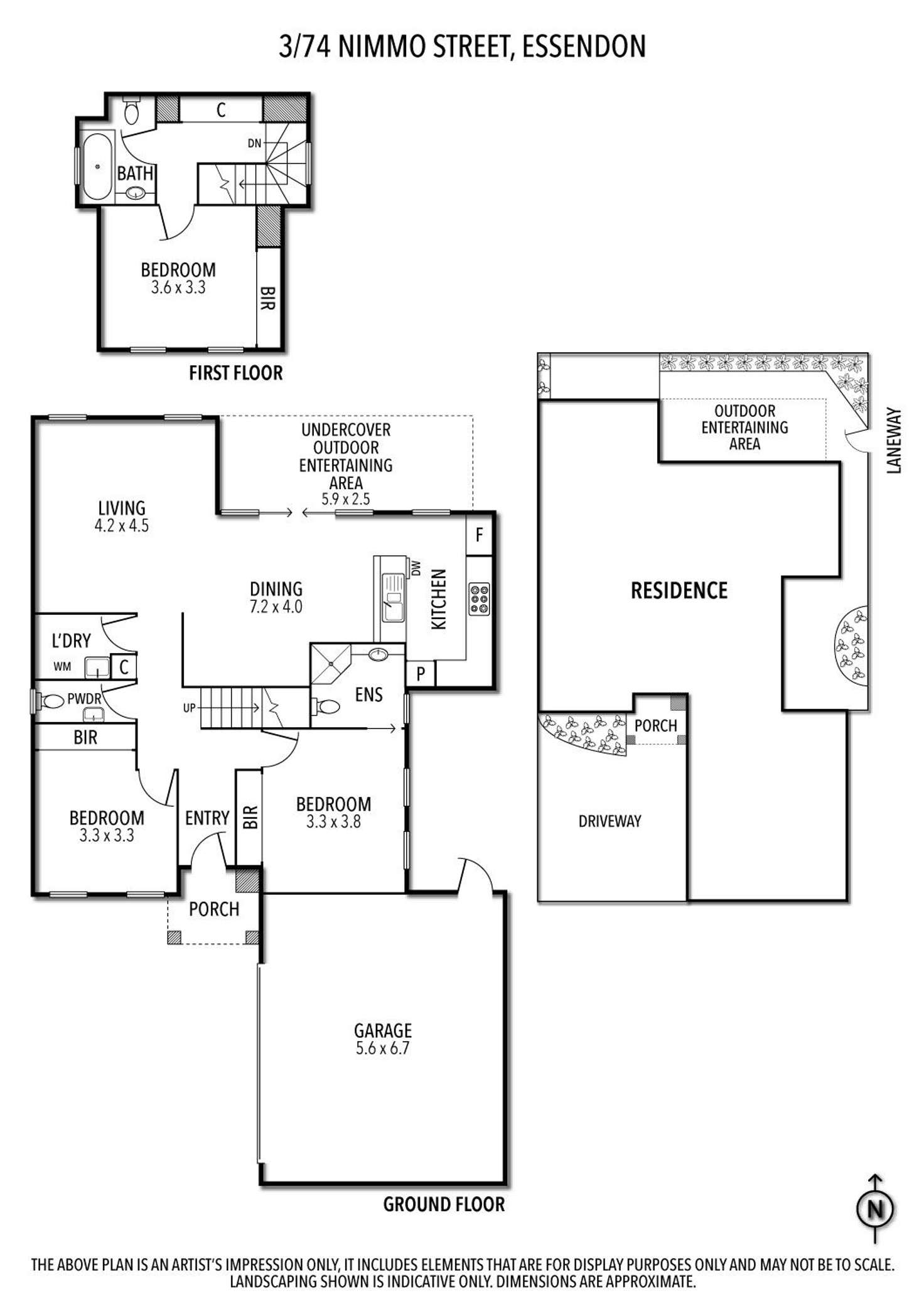 Floorplan of Homely townhouse listing, 3/74 Nimmo Street, Essendon VIC 3040