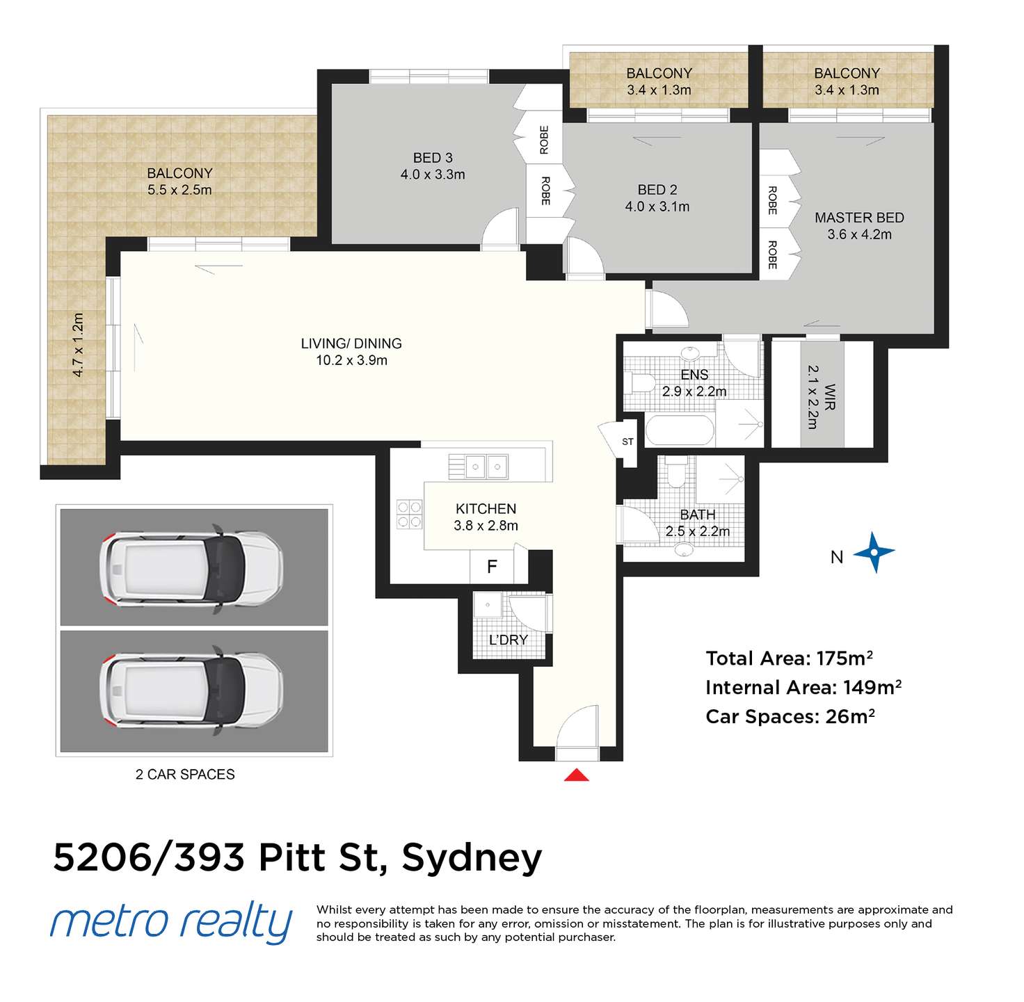 Floorplan of Homely apartment listing, 5206/393 Pitt St, Sydney NSW 2000