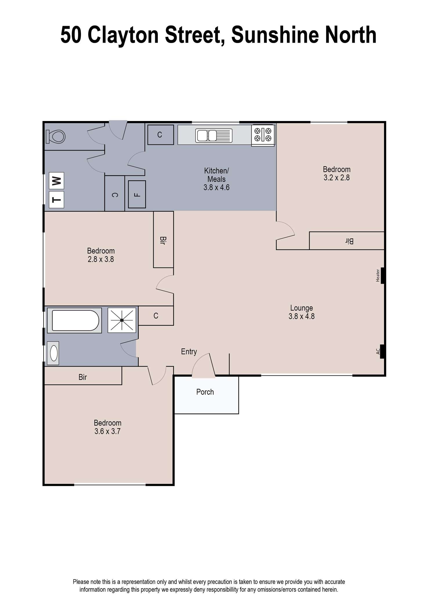 Floorplan of Homely house listing, 50 Clayton Street, Sunshine North VIC 3020