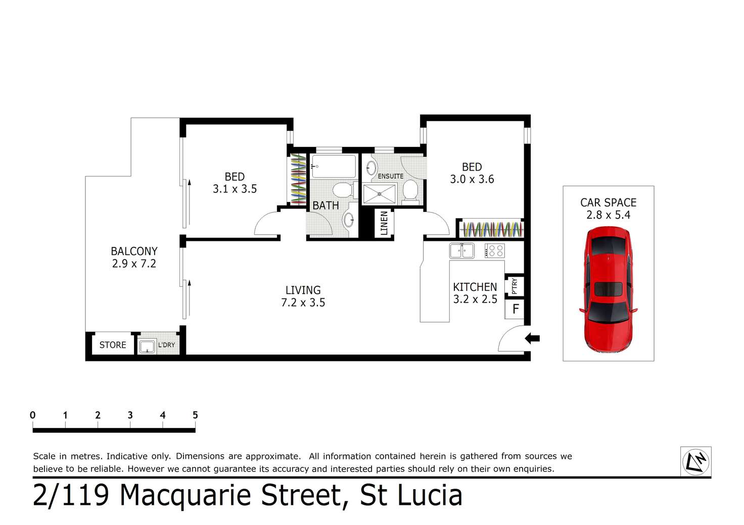 Floorplan of Homely apartment listing, 2/119 Macquarie Street, St Lucia QLD 4067