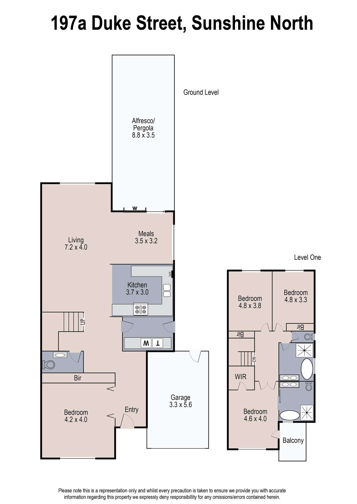 Floorplan of Homely townhouse listing, 197a Duke Street, Sunshine North VIC 3020
