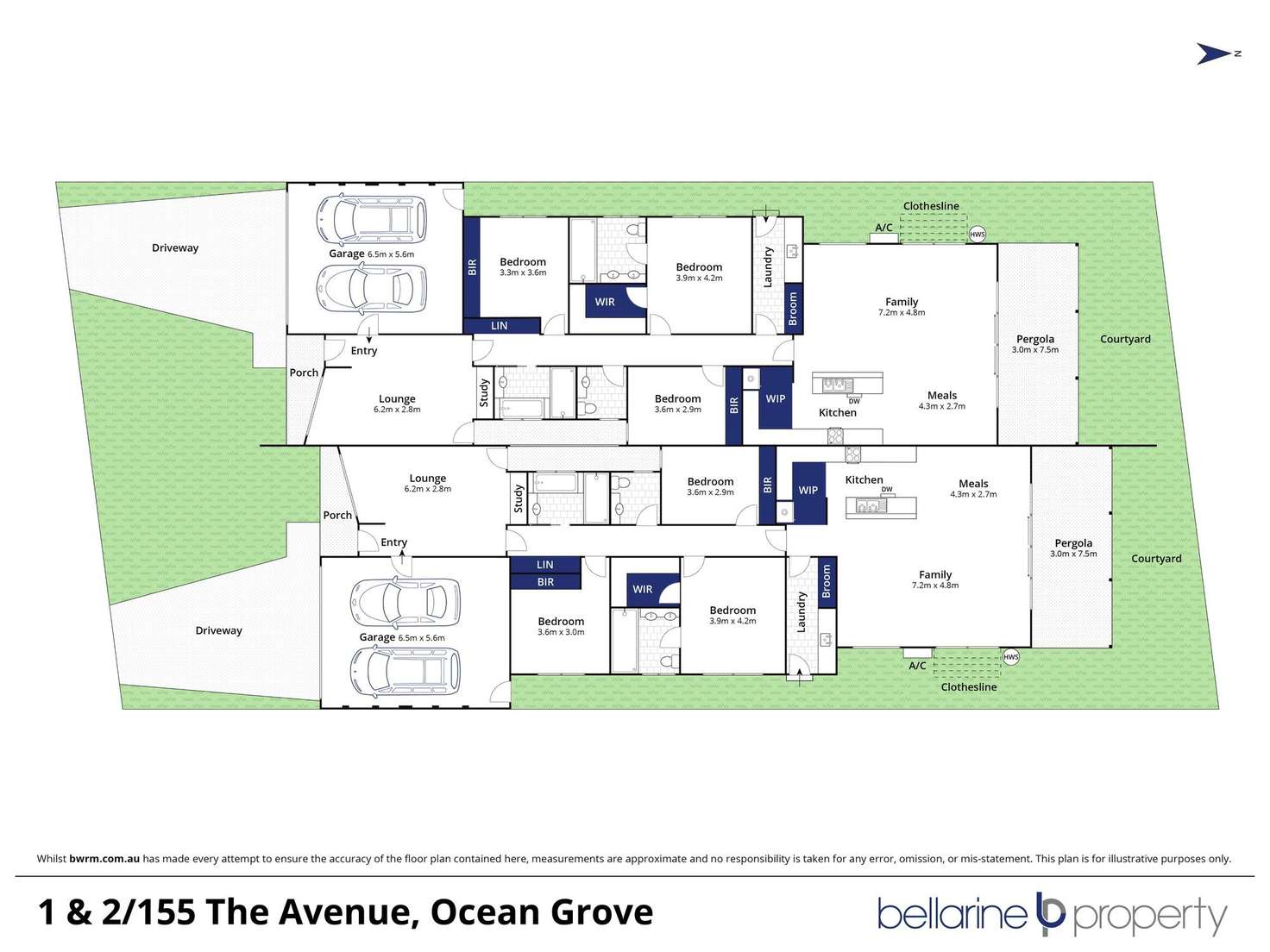 Floorplan of Homely townhouse listing, 1/155 The Avenue, Ocean Grove VIC 3226