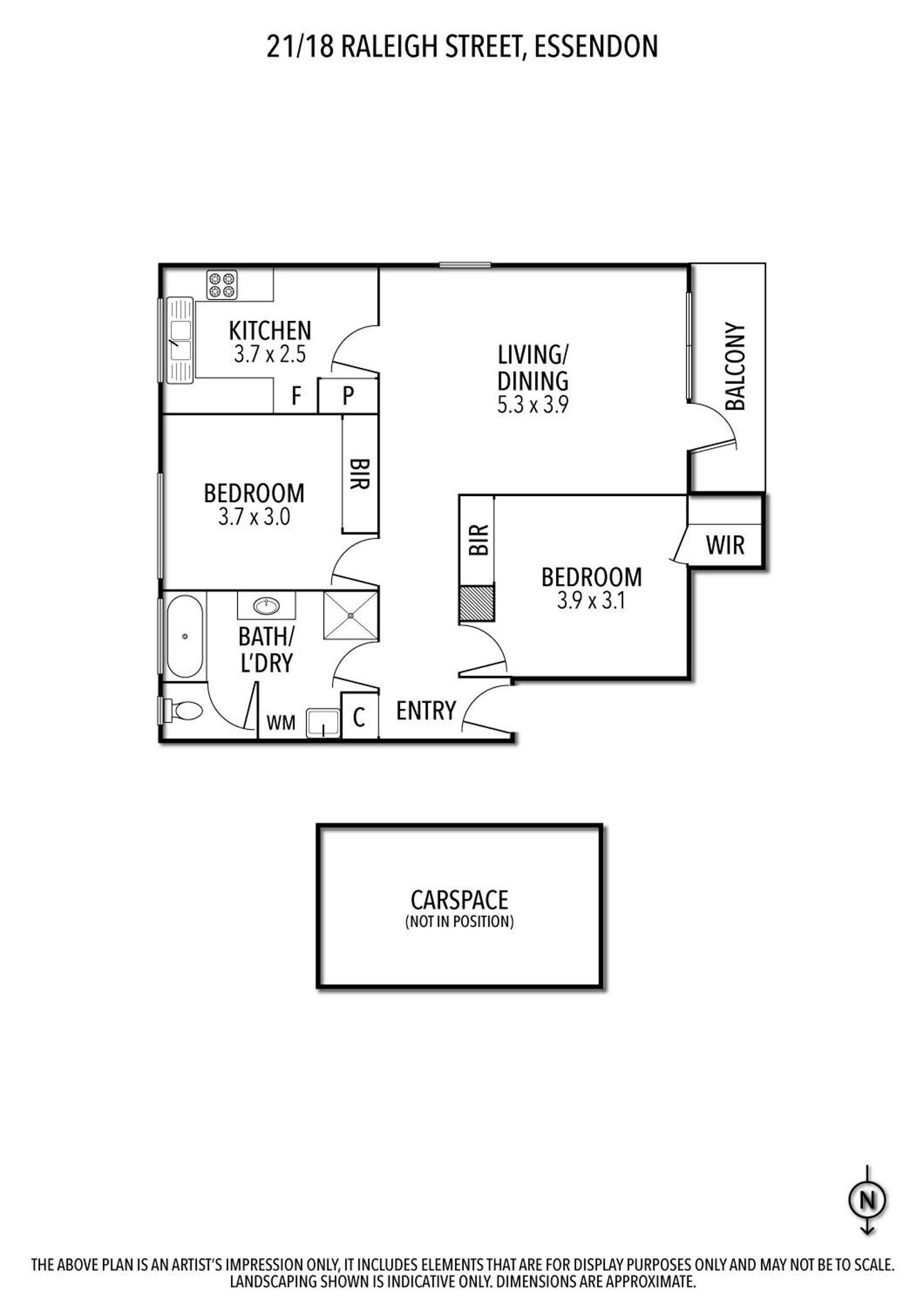 Floorplan of Homely unit listing, 21/18 Raleigh Street, Essendon VIC 3040