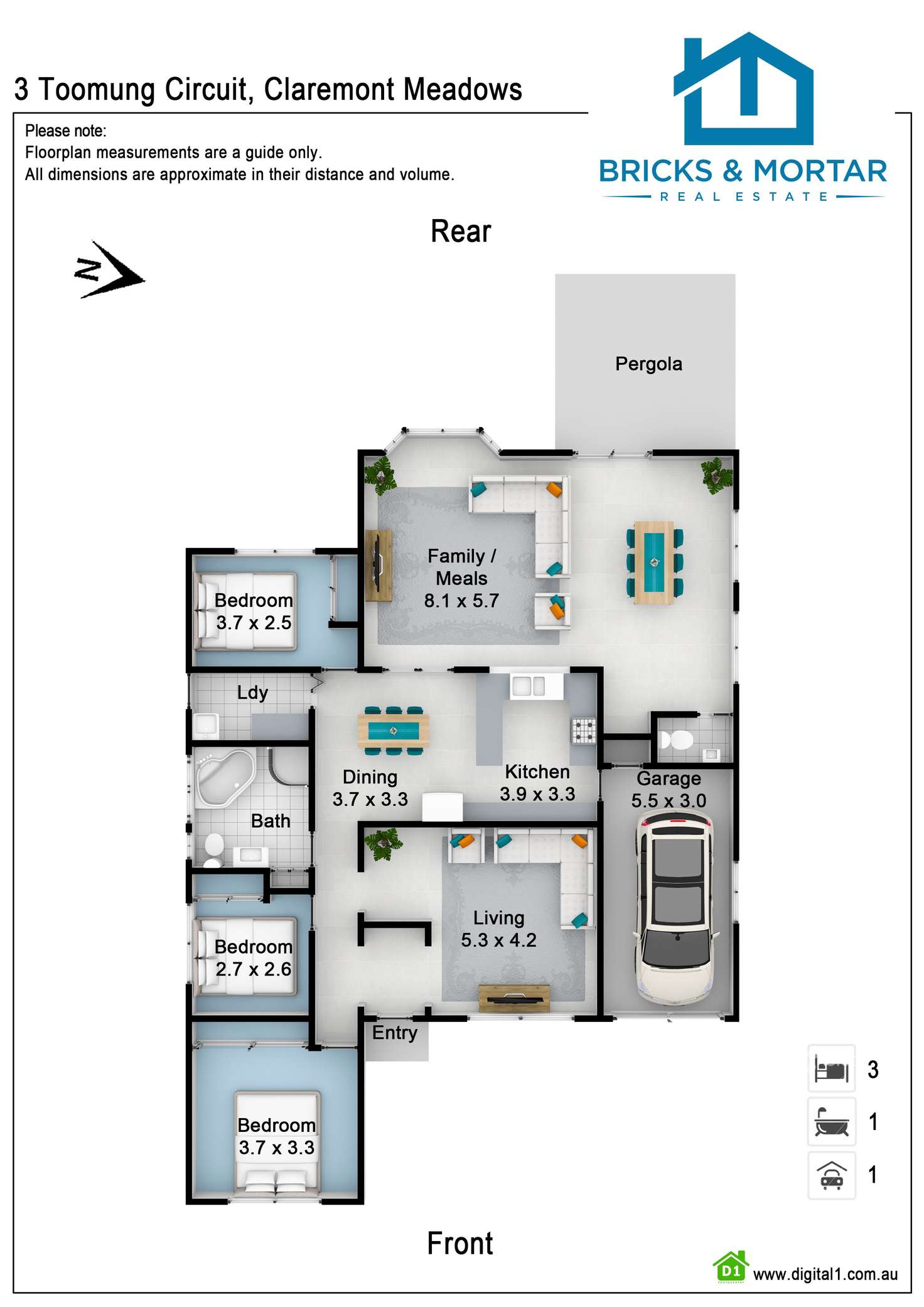 Floorplan of Homely house listing, 3 Toomung Circuit, Claremont Meadows NSW 2747