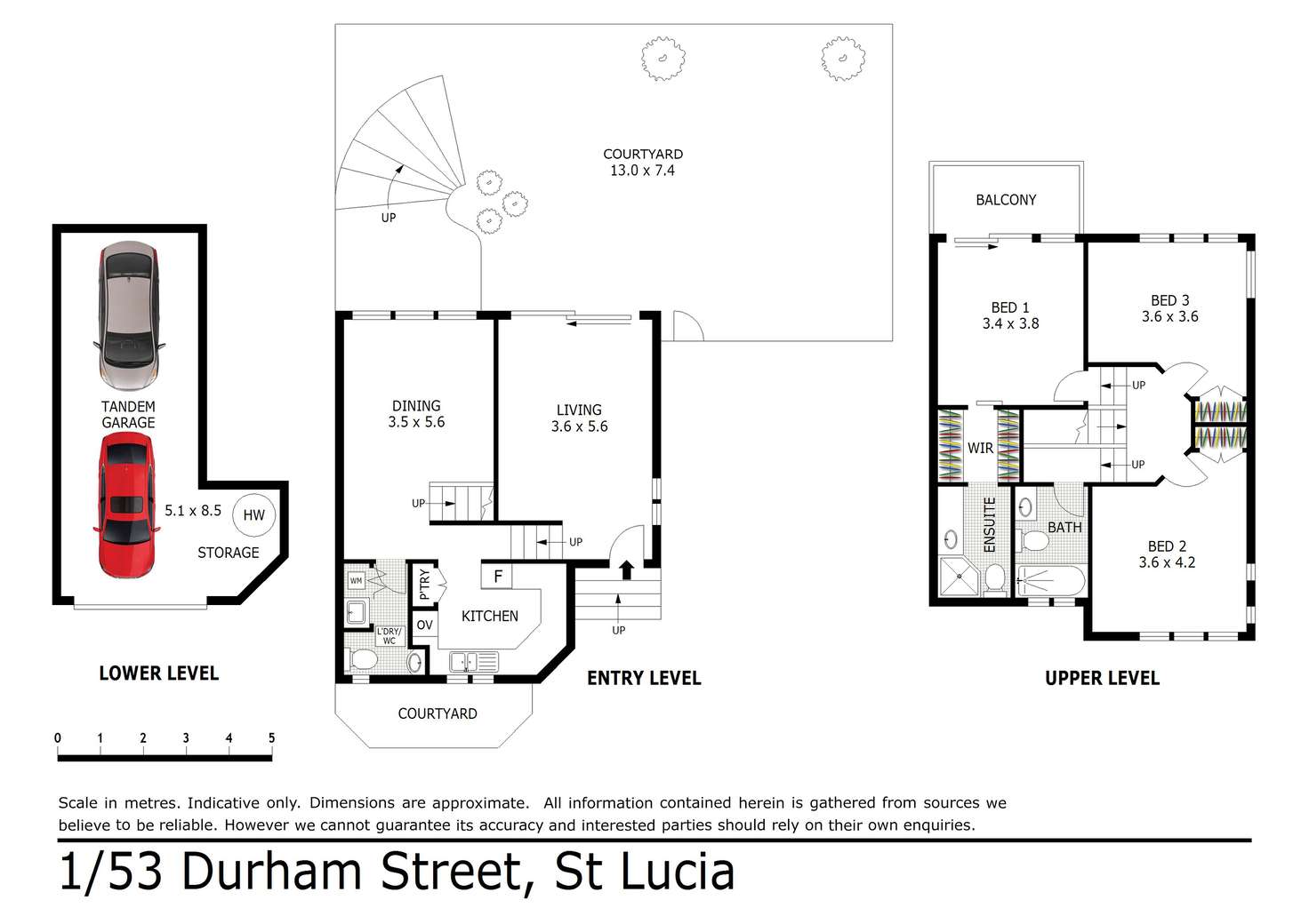 Floorplan of Homely townhouse listing, 1/53 Durham Street, St Lucia QLD 4067
