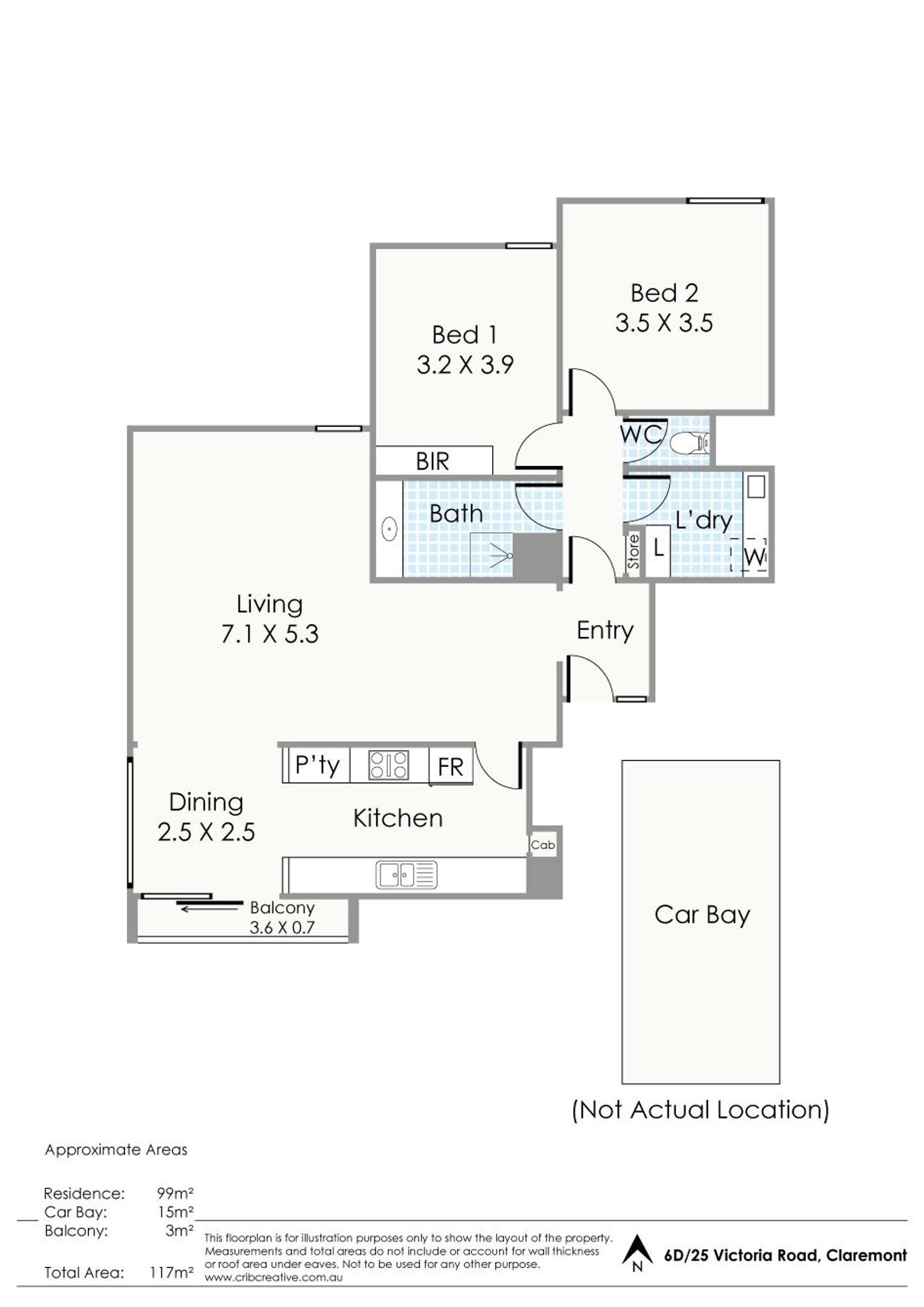 Floorplan of Homely unit listing, 6D/25 Victoria Avenue, Claremont WA 6010