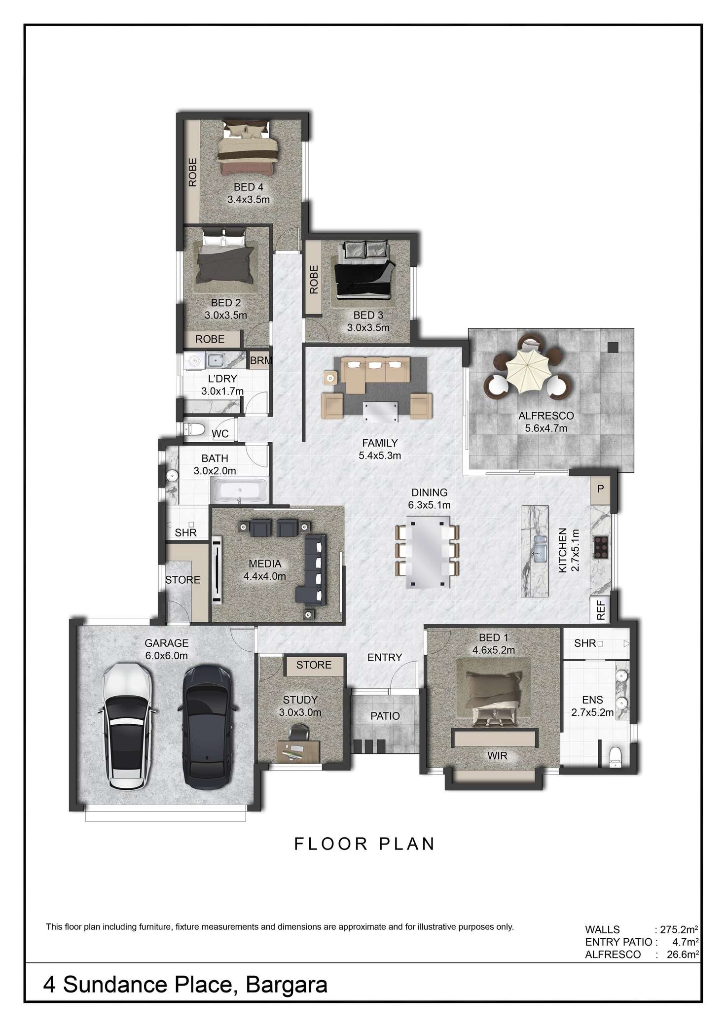 Floorplan of Homely house listing, 4 Sundance Place, Bargara QLD 4670
