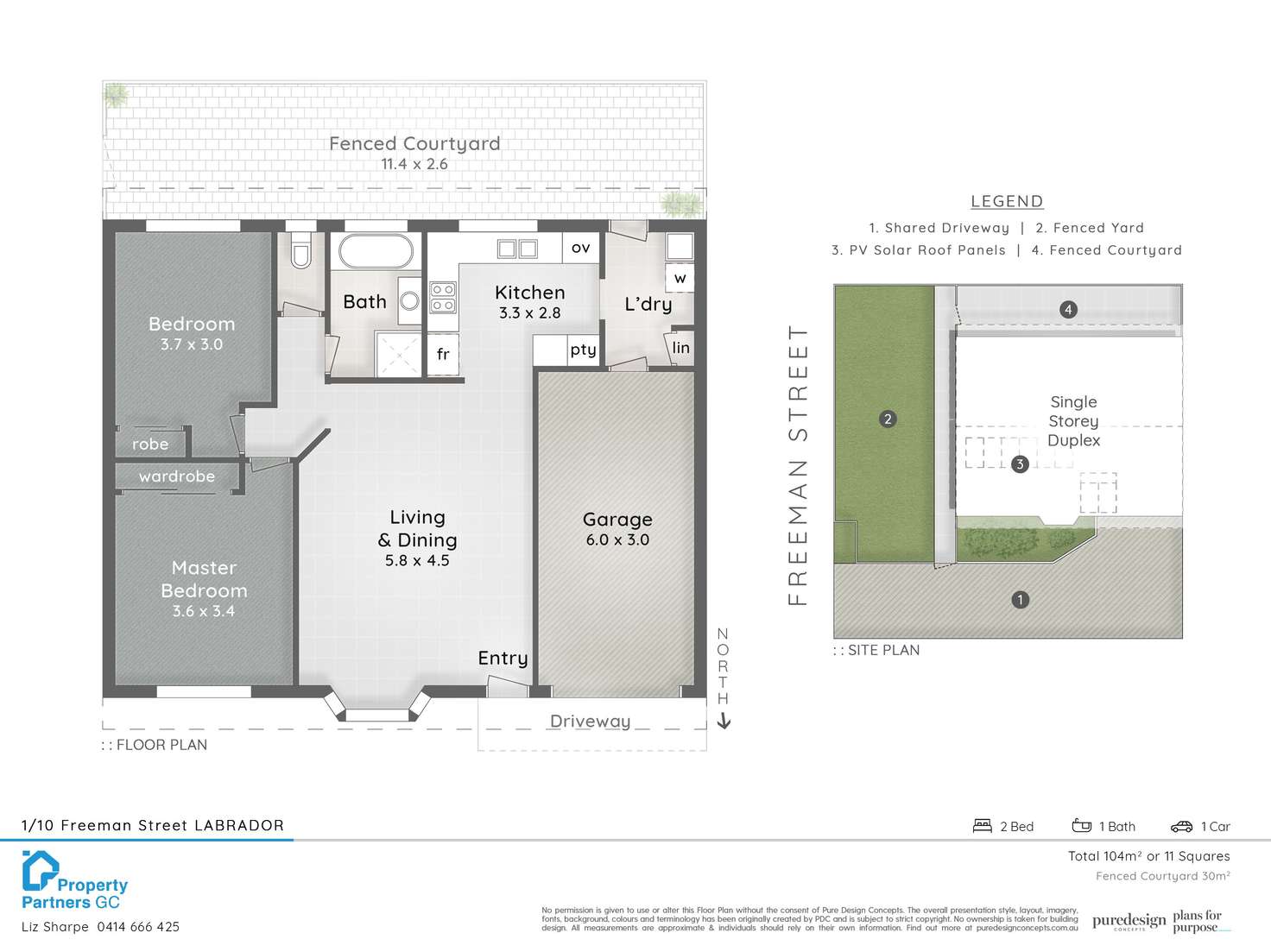 Floorplan of Homely semiDetached listing, 1/10 Freeman Street, Labrador QLD 4215