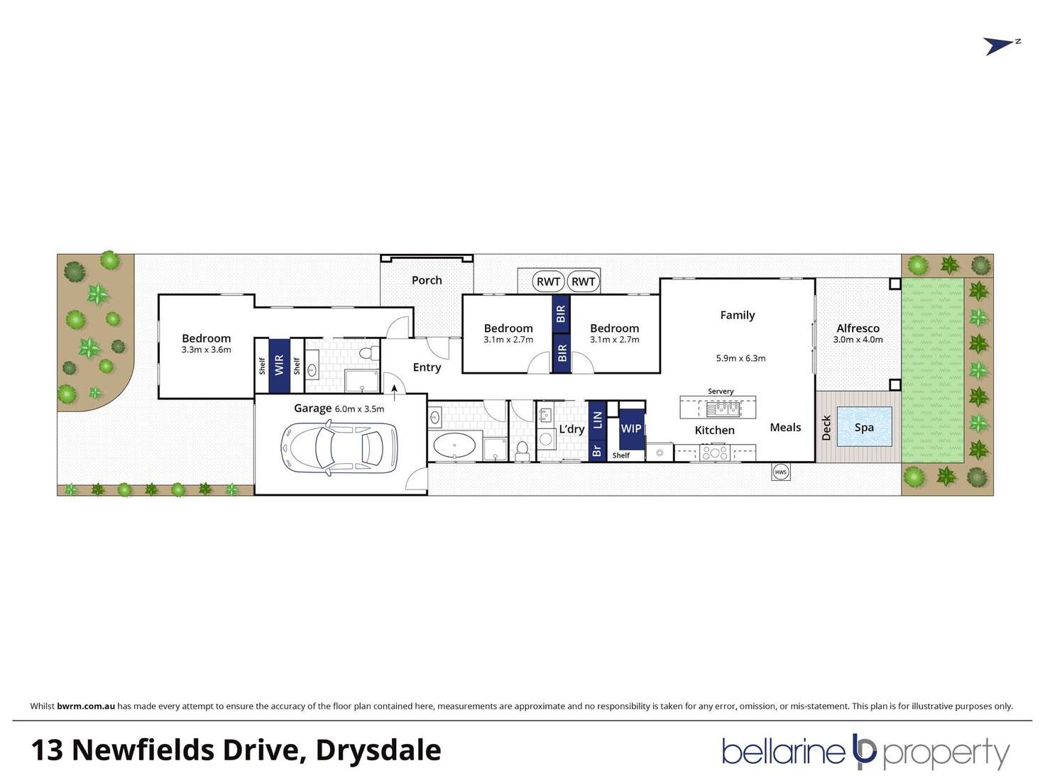 Floorplan of Homely house listing, 13 Newfields Drive, Drysdale VIC 3222