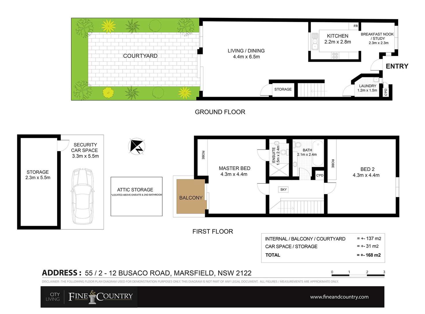 Floorplan of Homely townhouse listing, 55/2-12 Busaco Rd, Marsfield NSW 2122