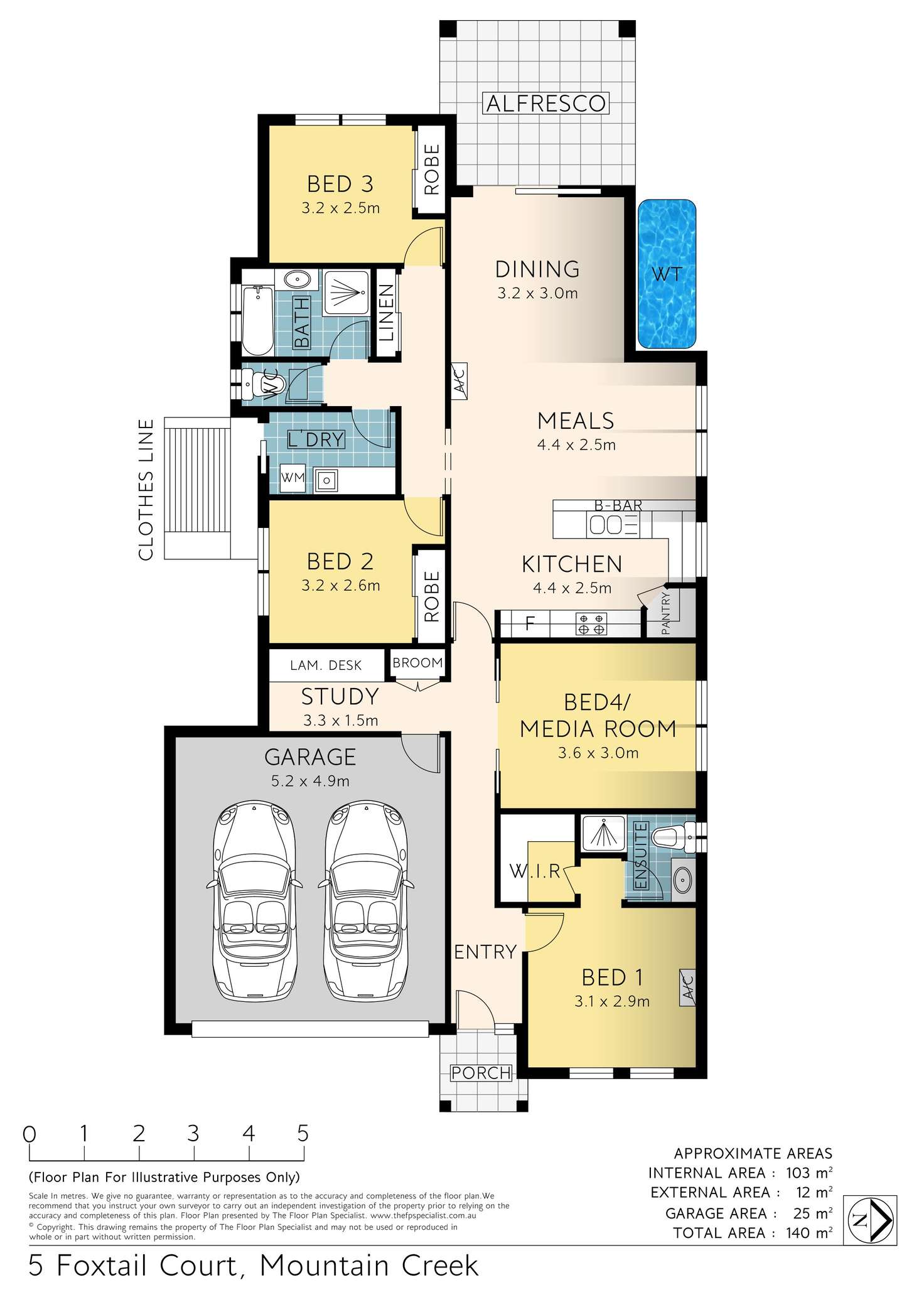 Floorplan of Homely house listing, 5 Foxtail Circuit, Mountain Creek QLD 4557