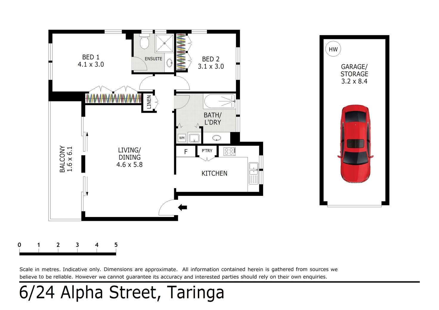 Floorplan of Homely unit listing, 6/24 Alpha Street, Taringa QLD 4068