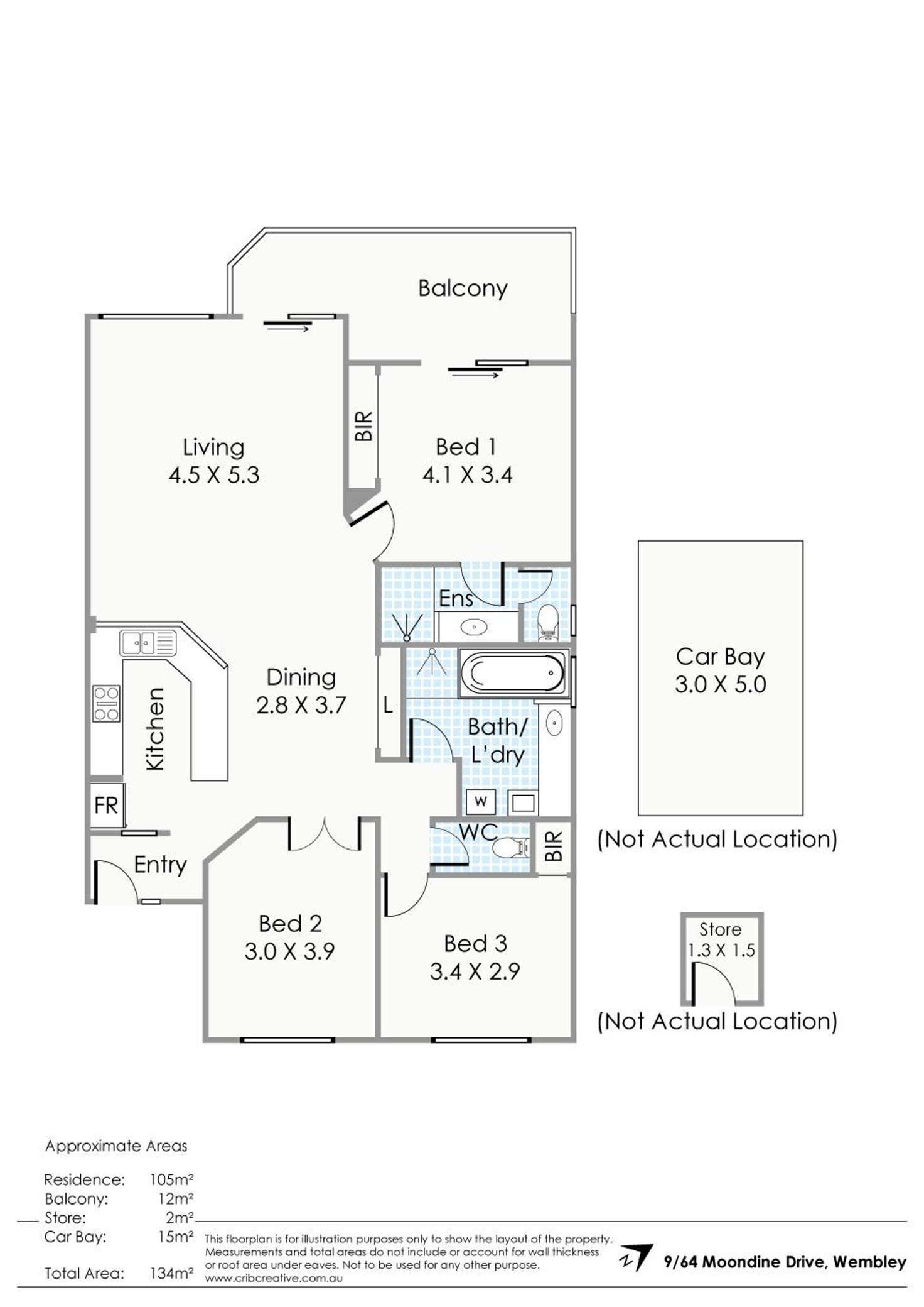 Floorplan of Homely apartment listing, 9/64 Moondine Drive, Wembley WA 6014